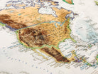 detailed shot of USA on a large push pin world map