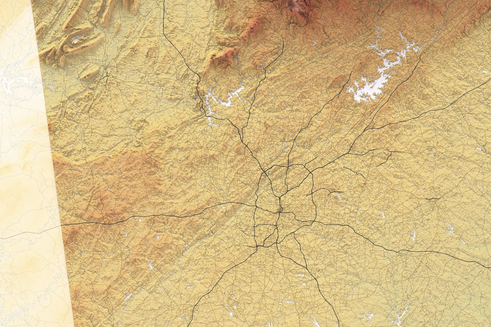 detailed topography of atlanta