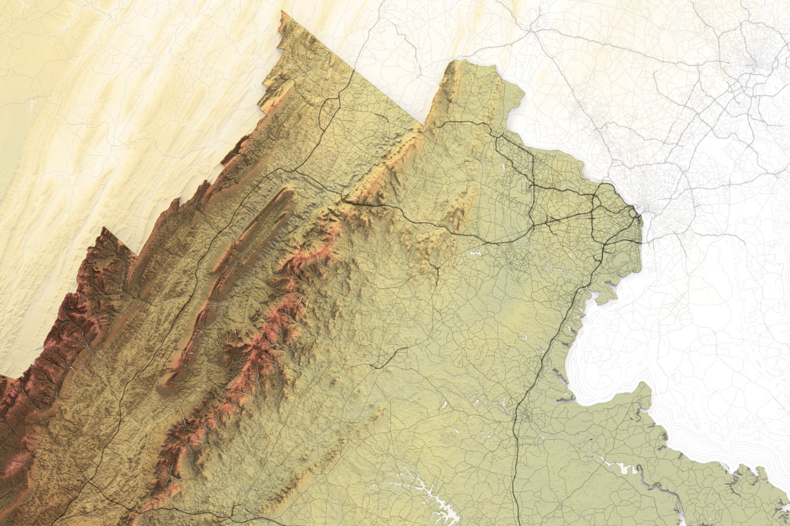 Virginia geology map wall art