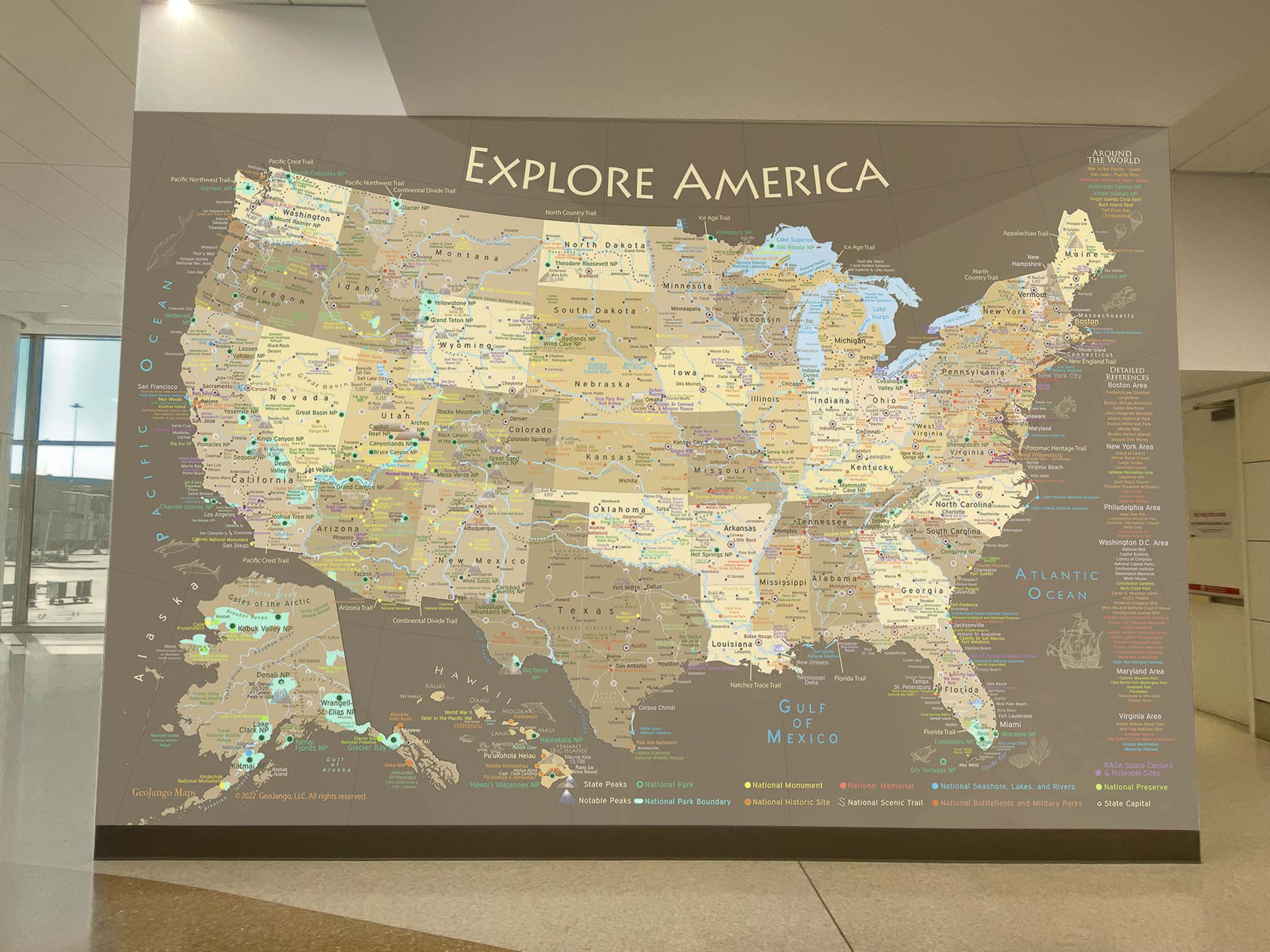 giant us map for wall