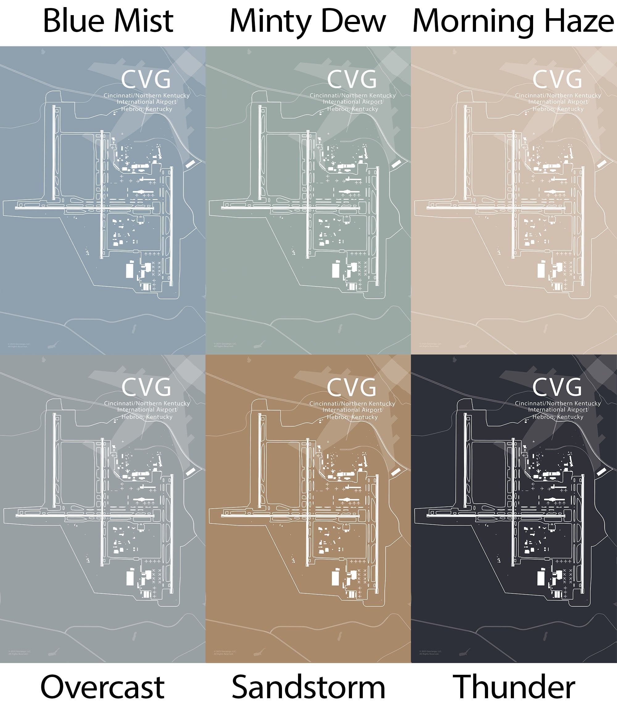 Cvg Ramp Map CVG - Cincinnati Northern Kentucky Airport Runway Map – GeoJango Maps
