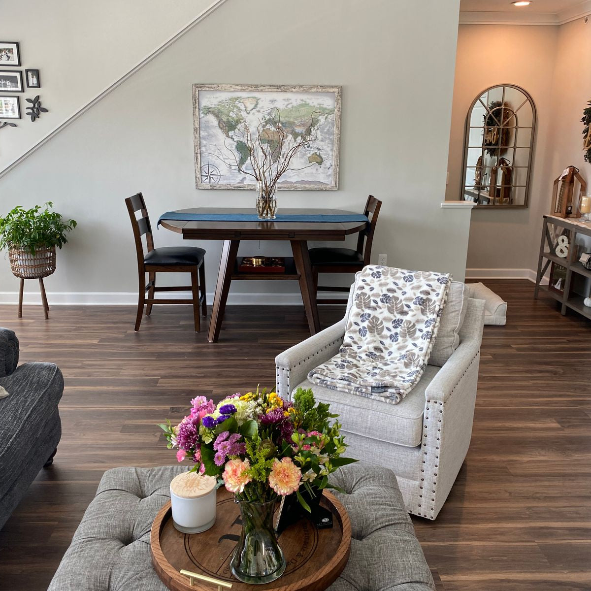 travellers world map Push pin travel map in a lovely living room setting