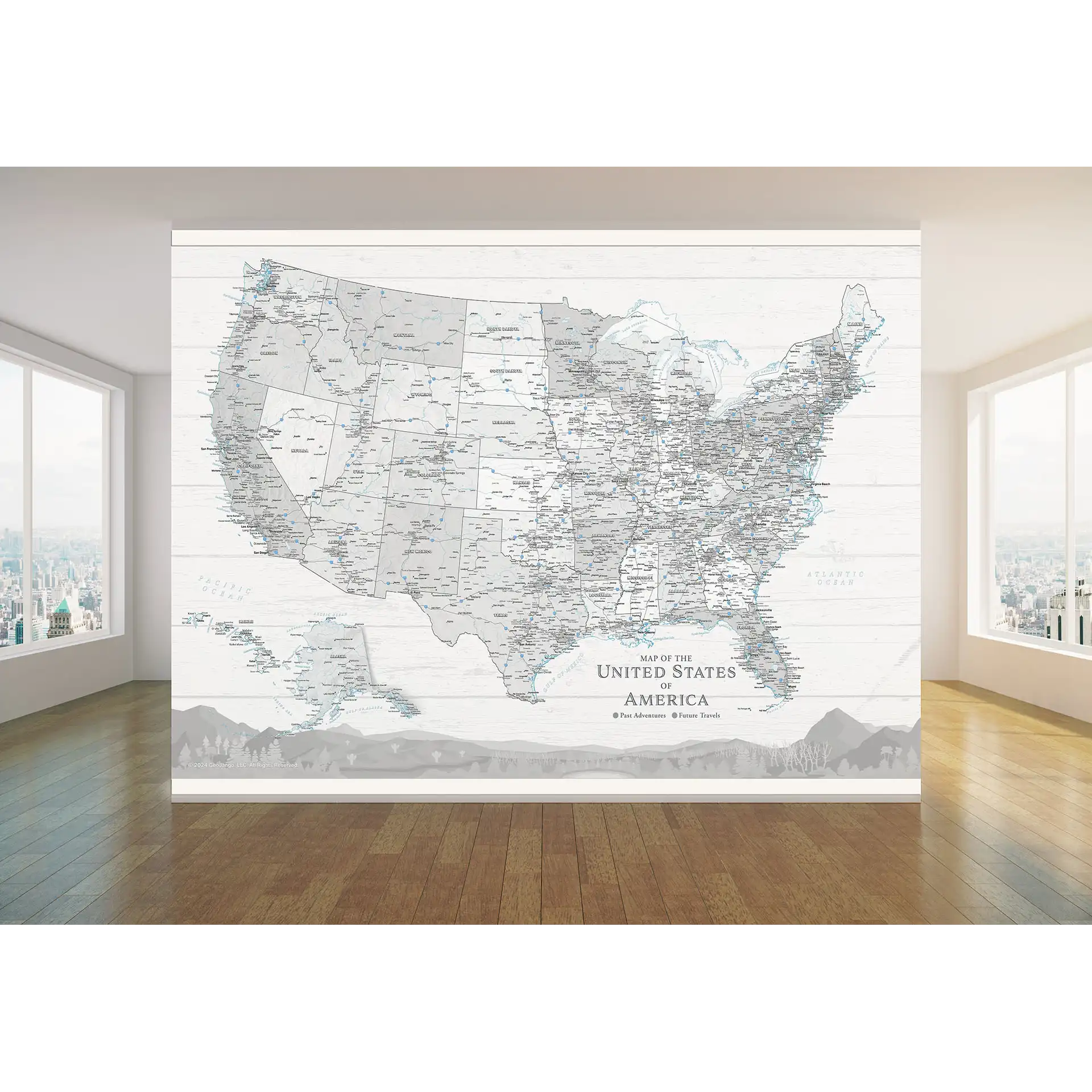 giant wall size map of usa