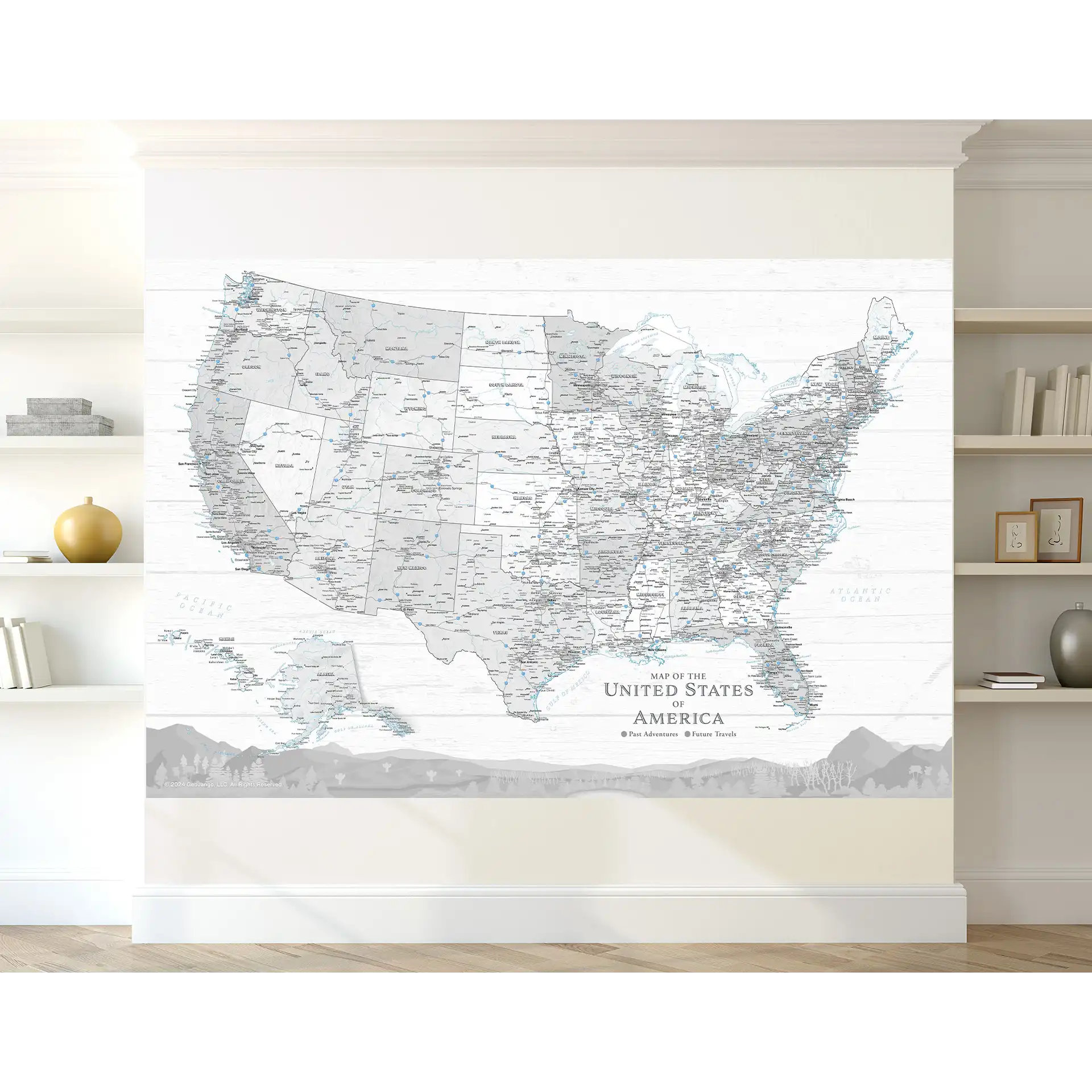 extra-large usa laminated wall map