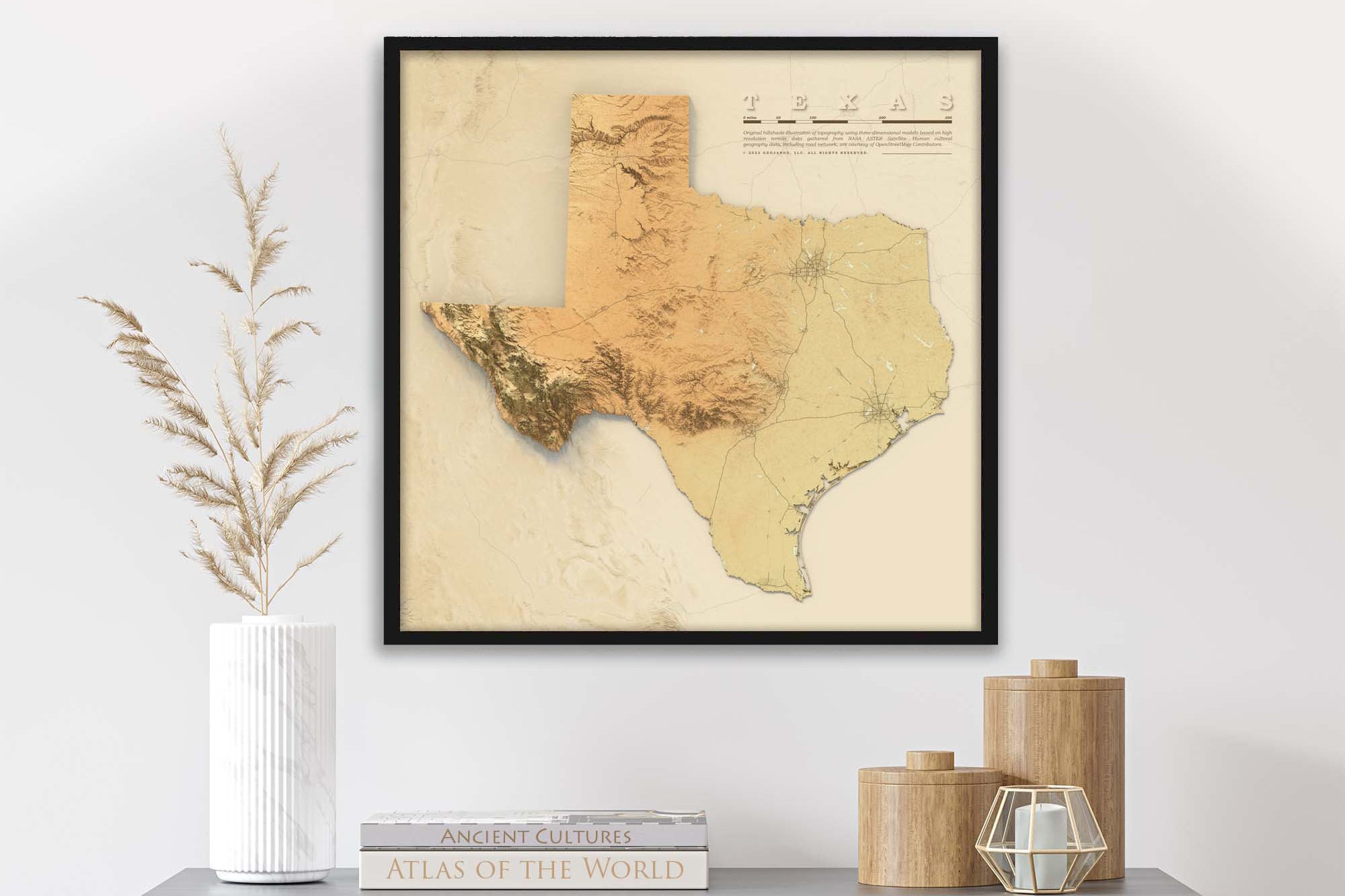 Texas Wall Map muir way
