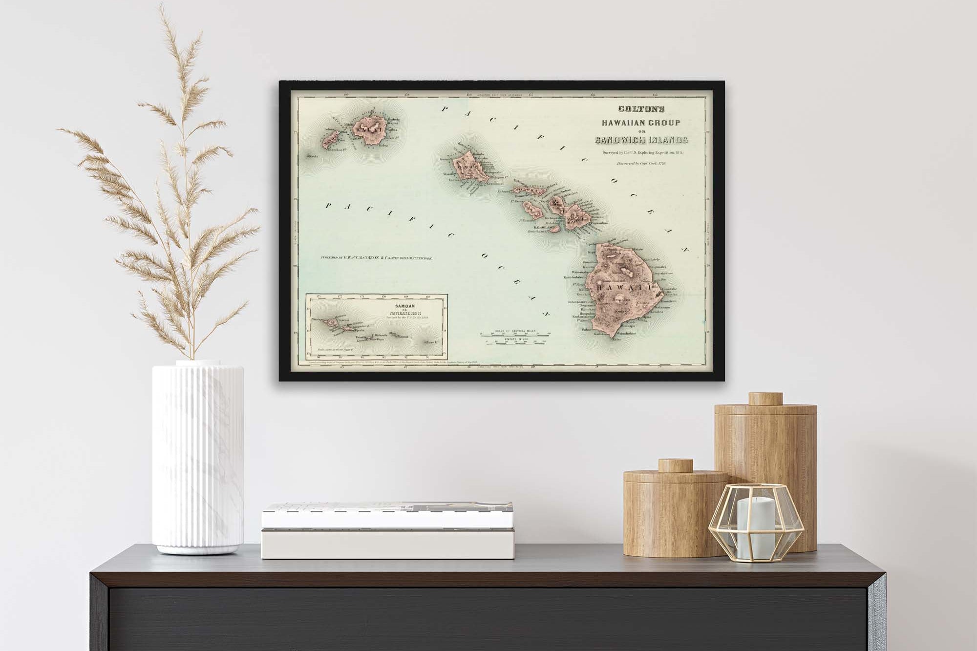 Vintage State Map of Hawaii