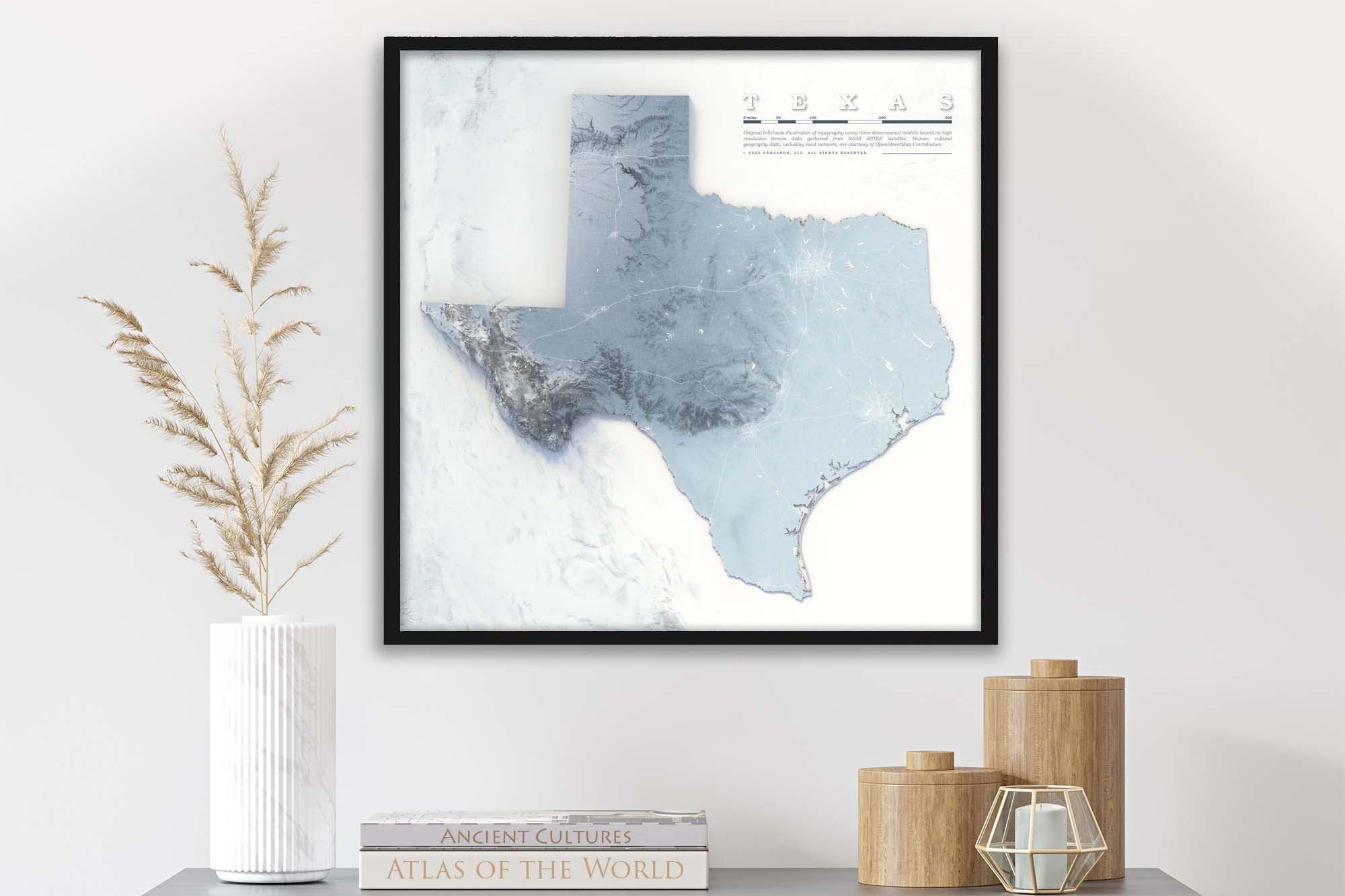 Topo map of Texas