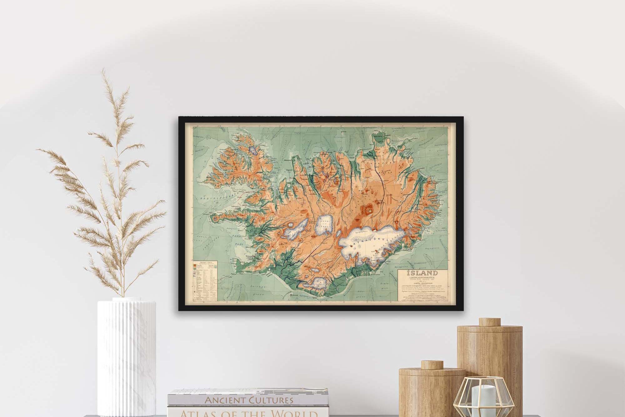 Physical Map of Iceland