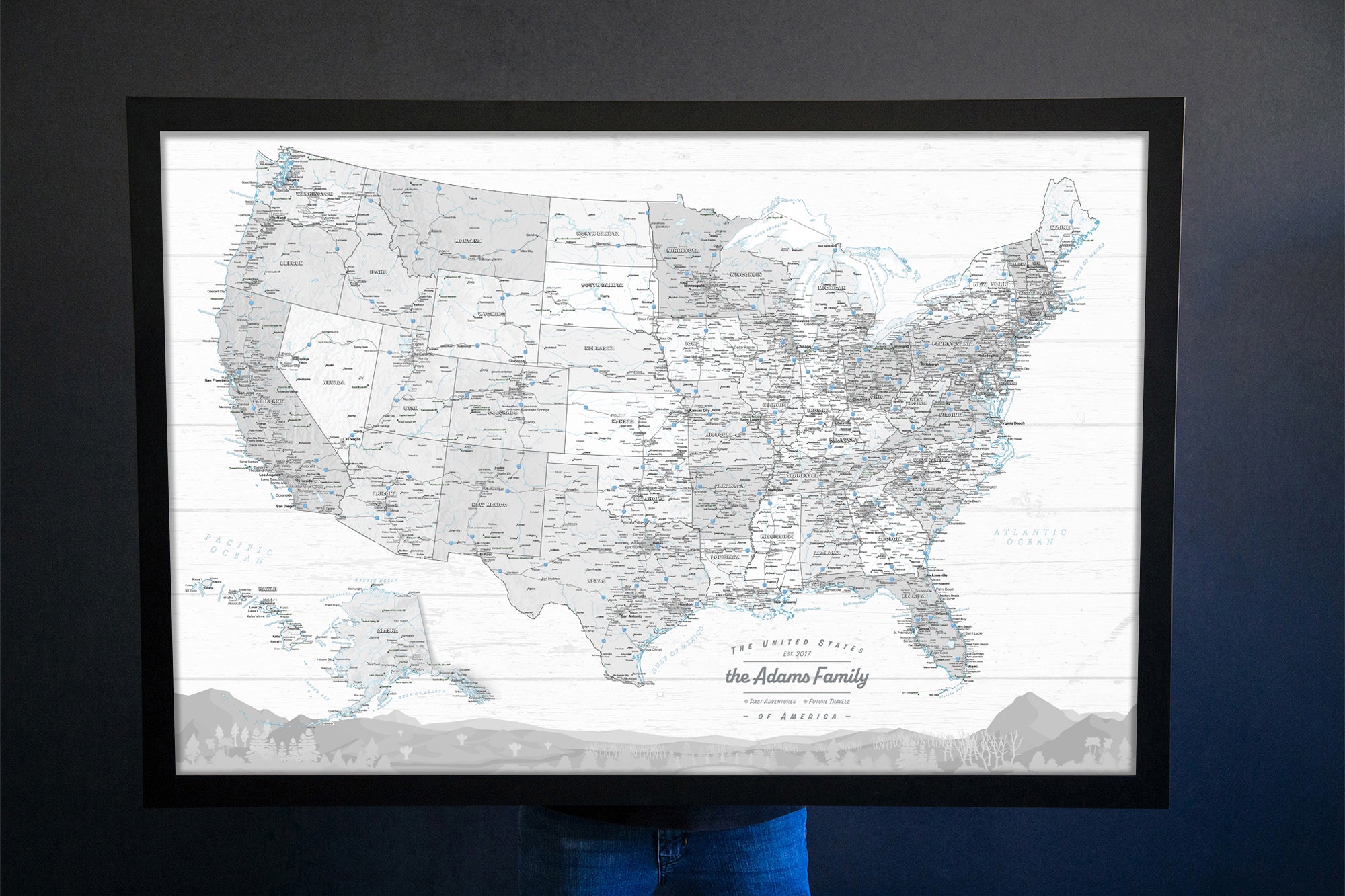 large usa map for wall blank