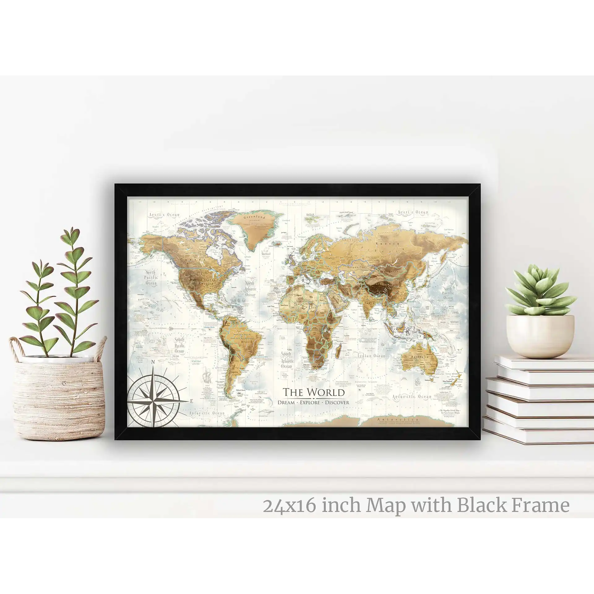 world map with push pins