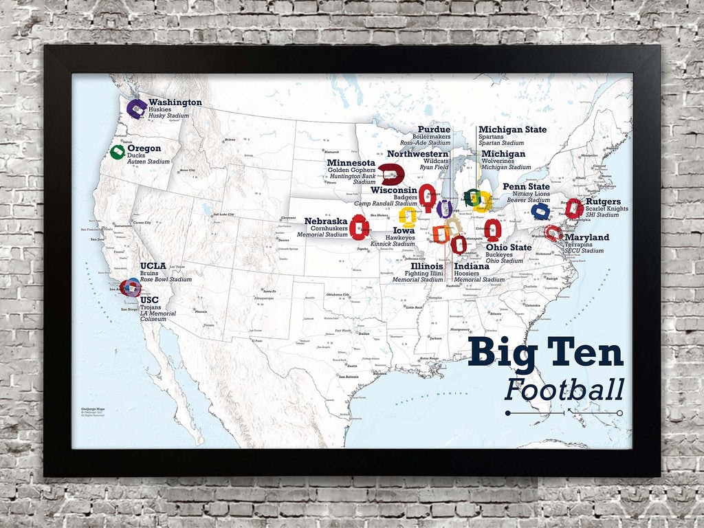 Big Ten Teams College Football Map