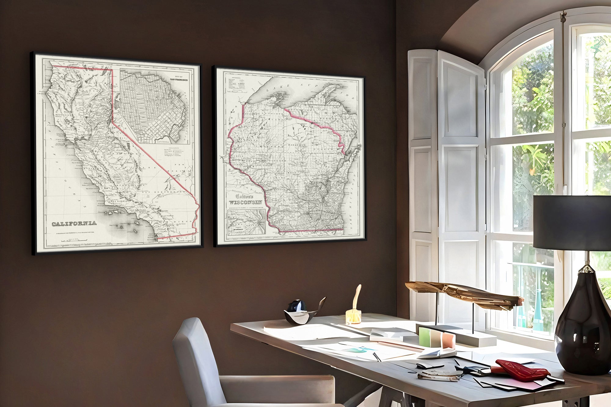 Historic 1800s map for offices