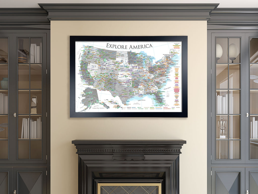 United states Black and White Map