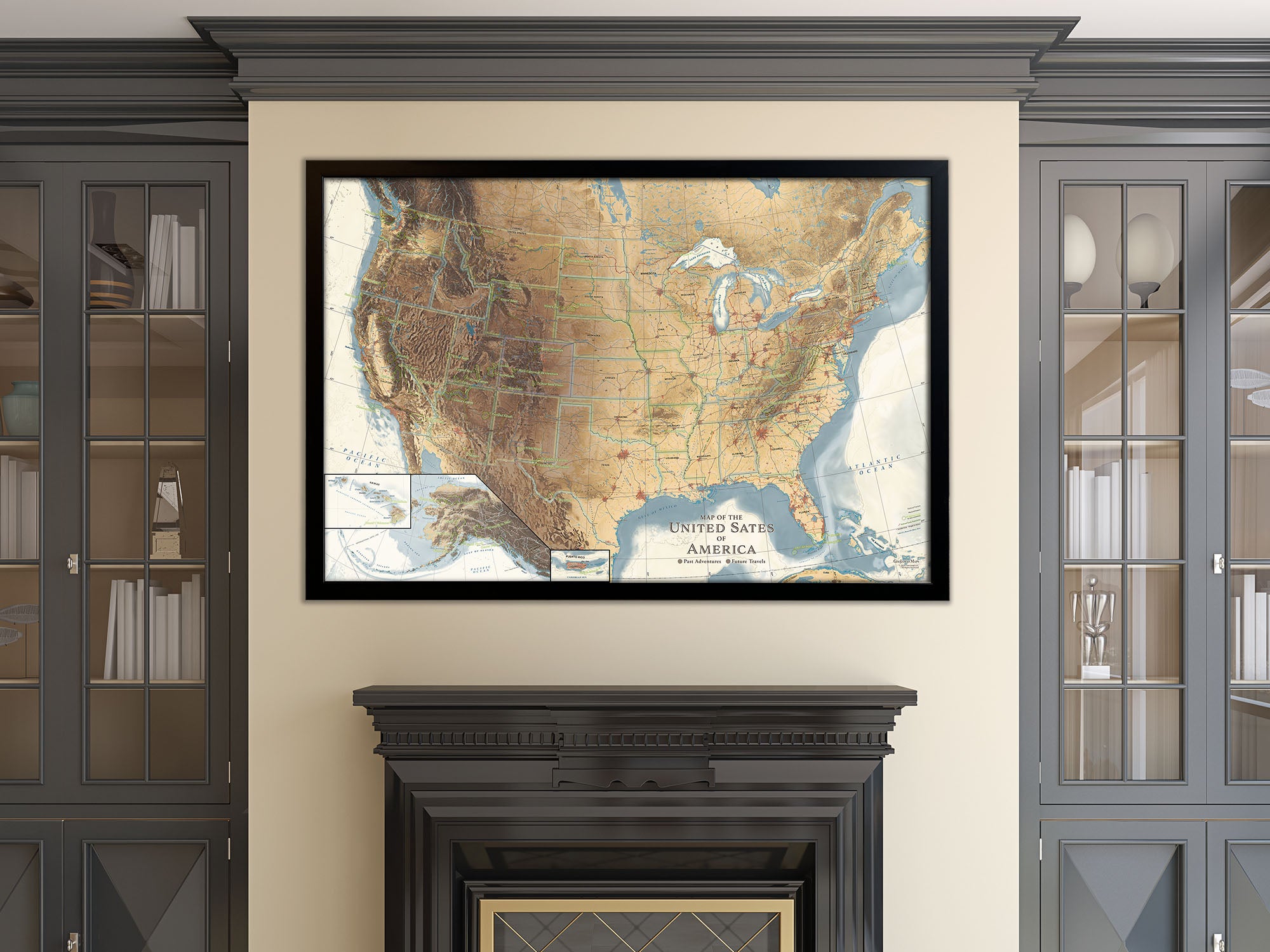 best map of the usa wall