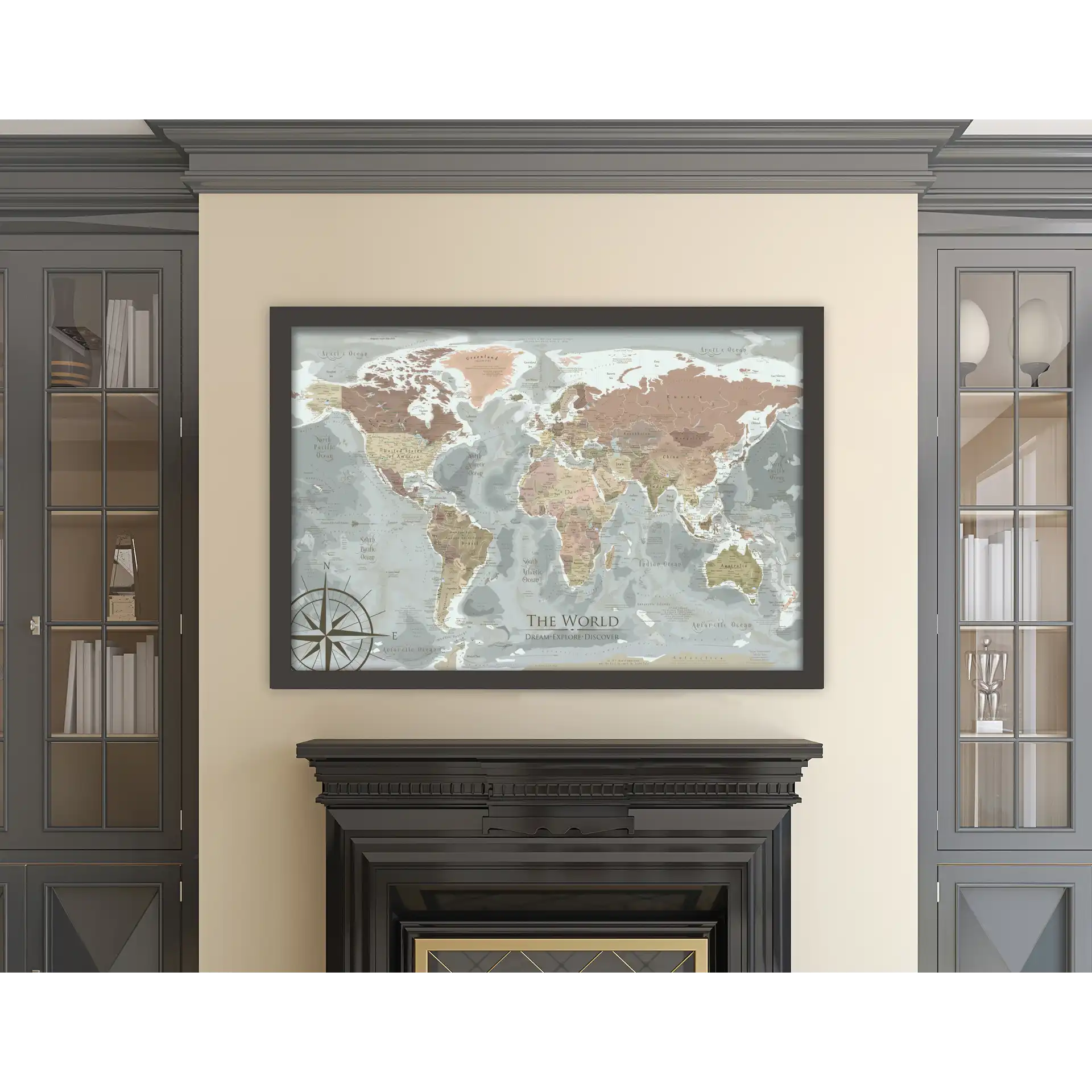 world map labeled with countires