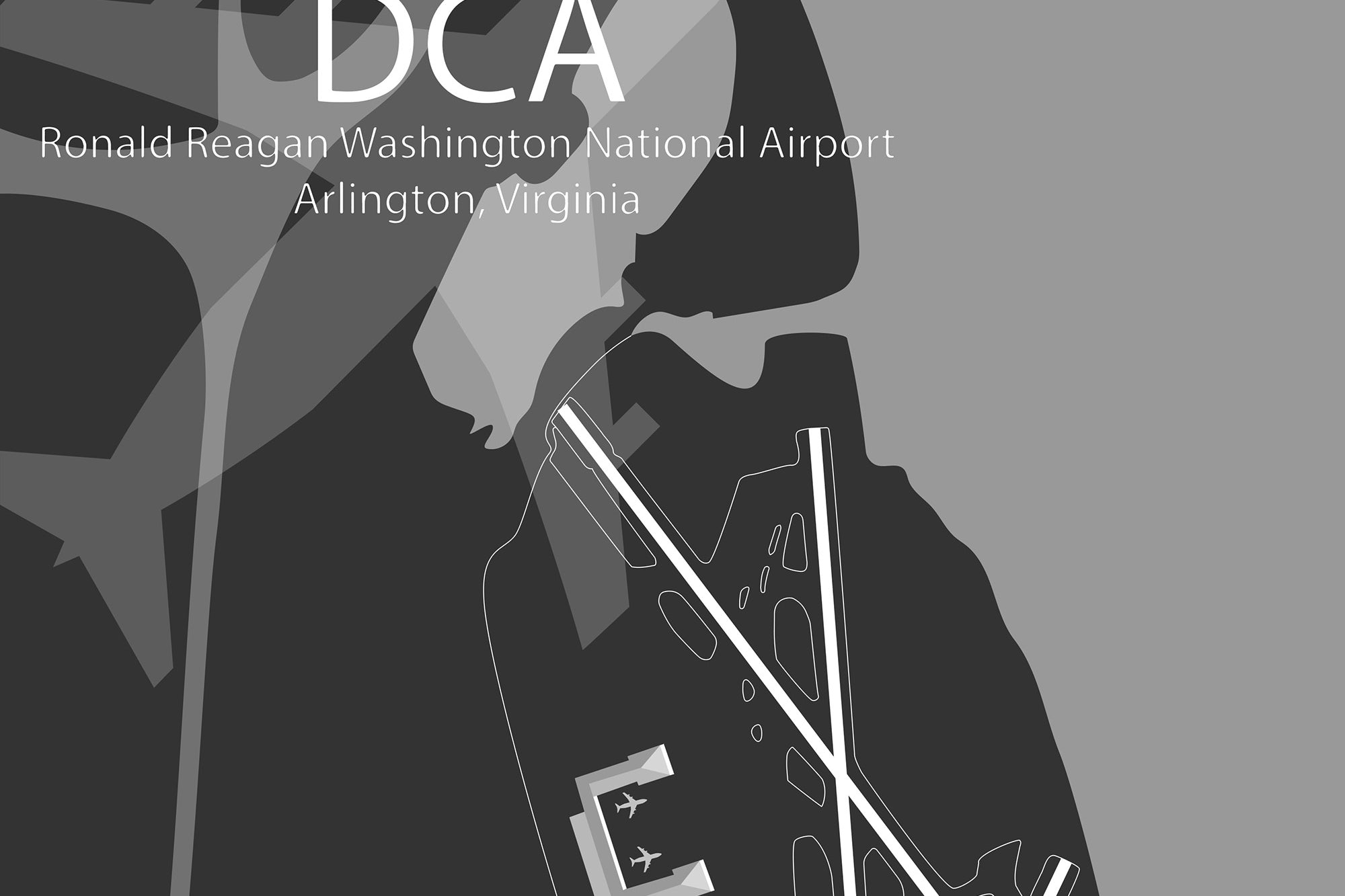 DCA Airport Runway Map