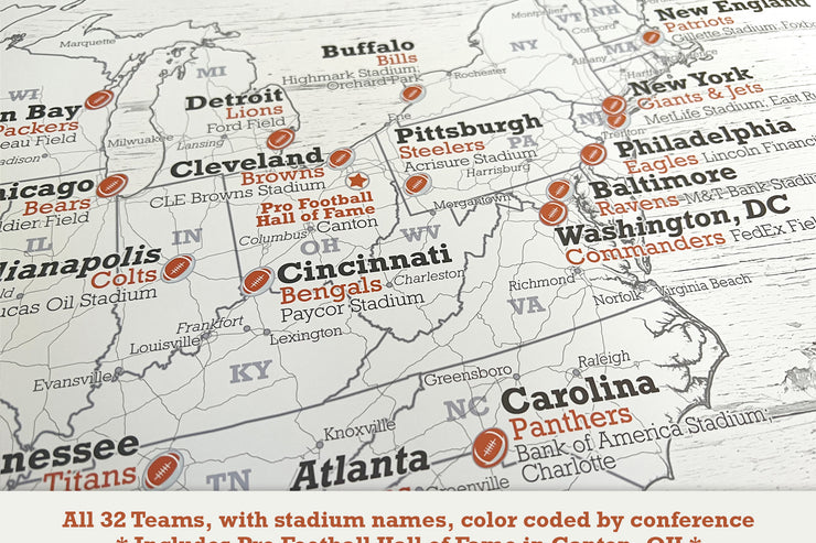 List of NFL Teams & Stadiums - NFL Map (2024) – GeoJango Maps