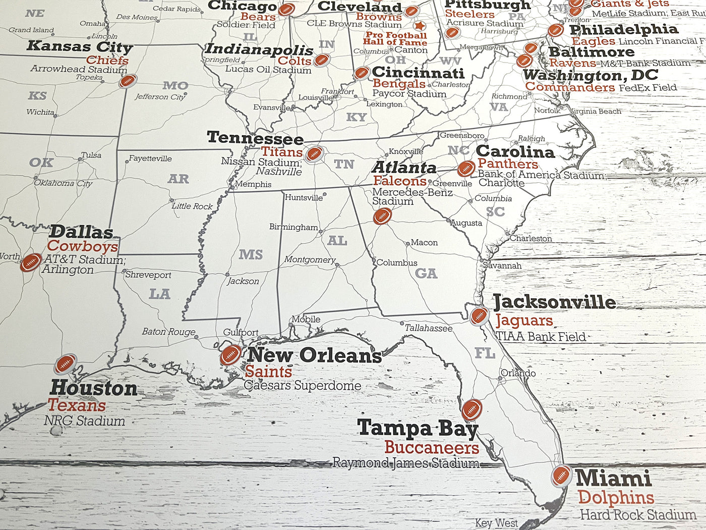 List of NFL Teams & Stadiums - NFL Map (2024) – GeoJango Maps