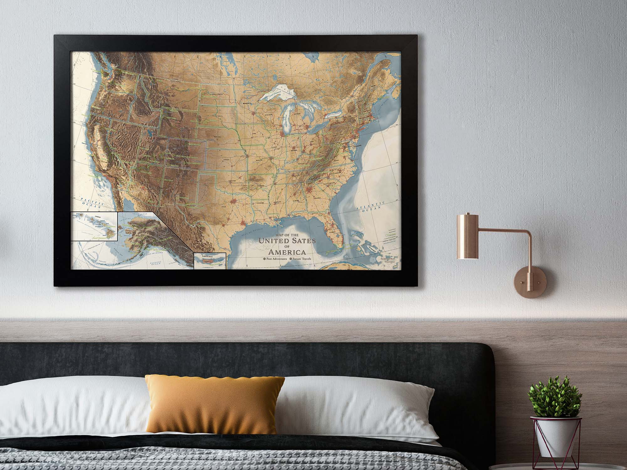 usa map mural for wall