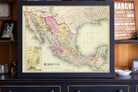 framed map of Mexico