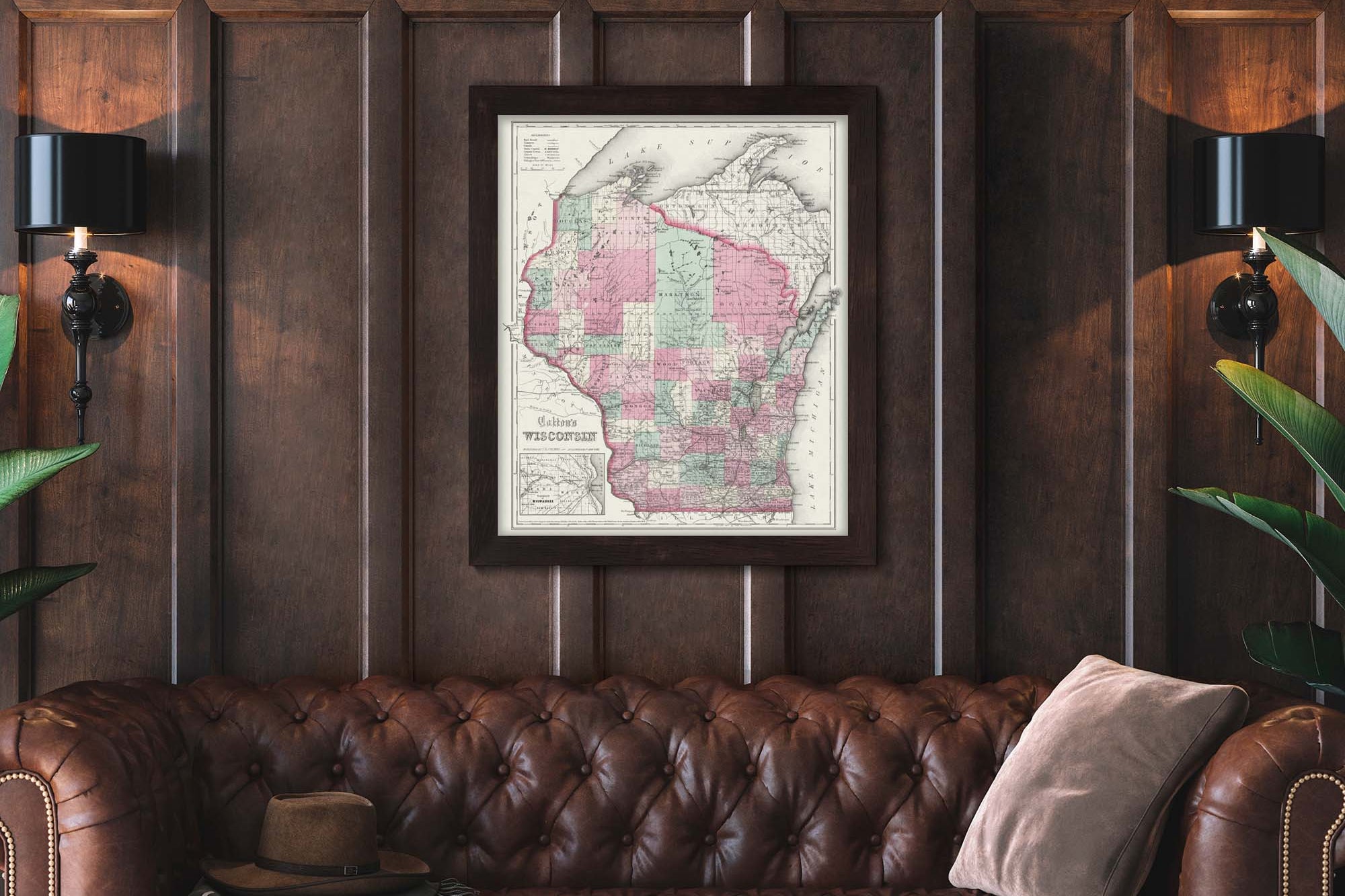 old Wisconsin map 1800s