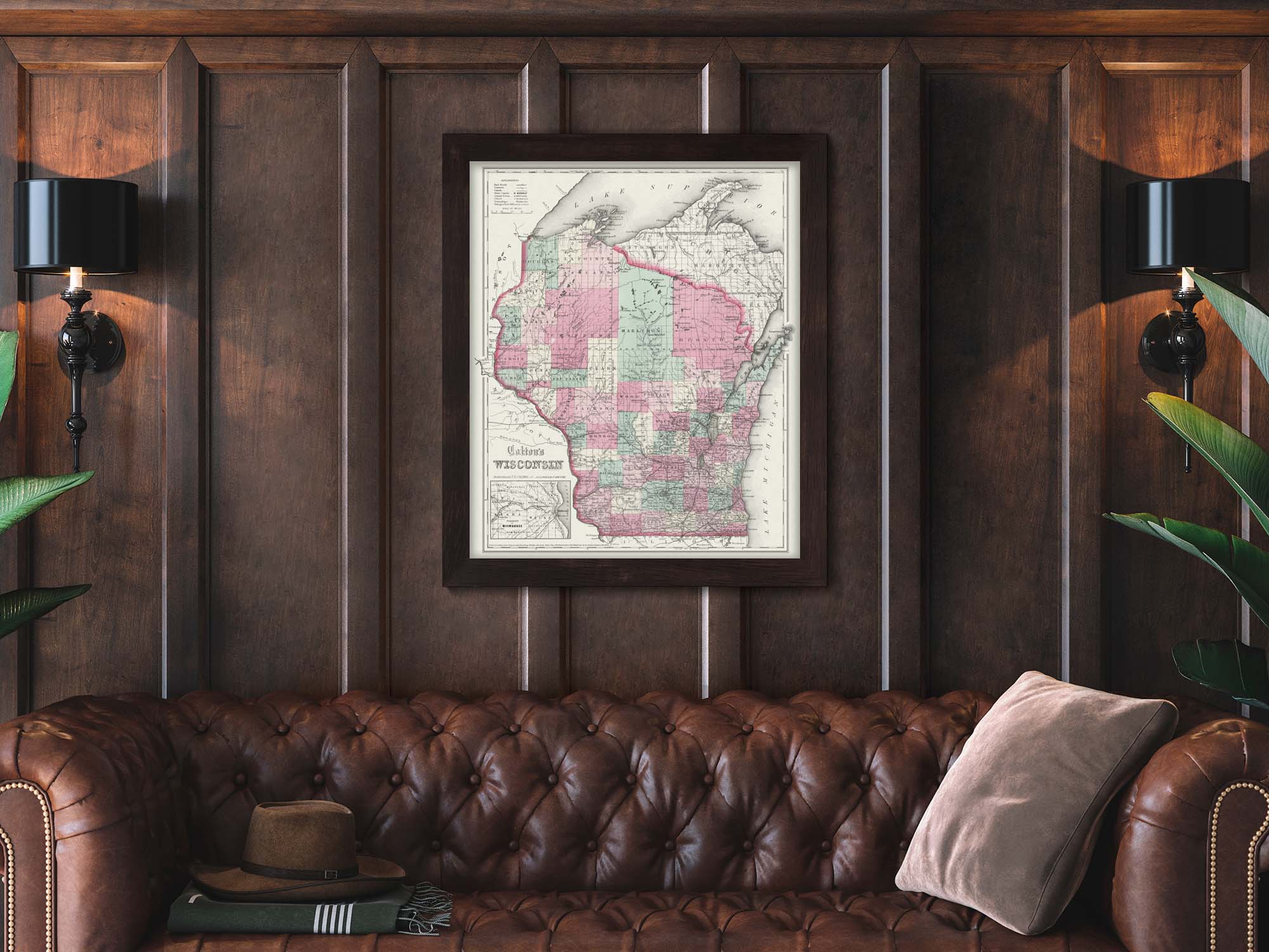 old Wisconsin map 1800s