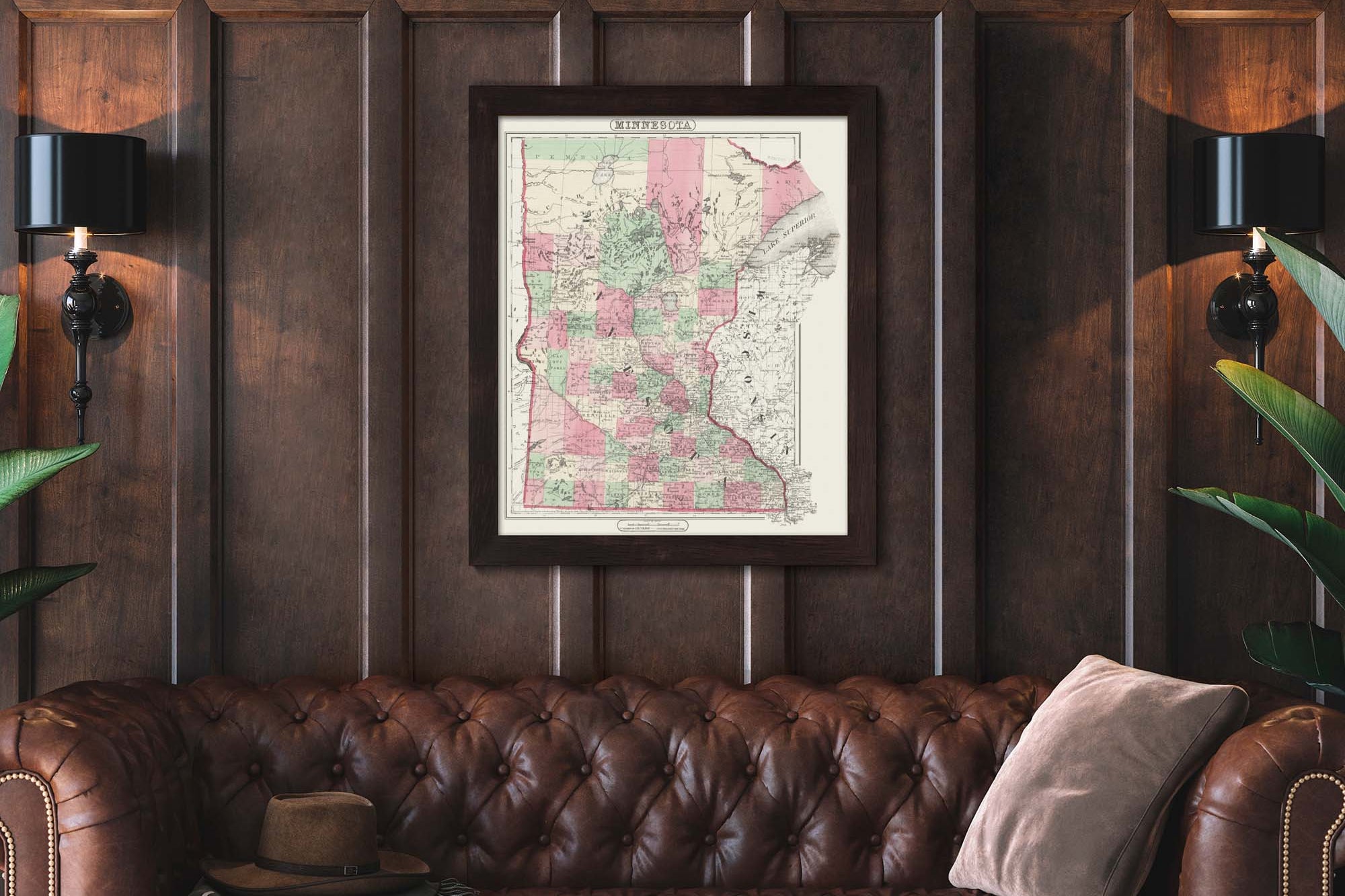 Antique Minnesota map print
