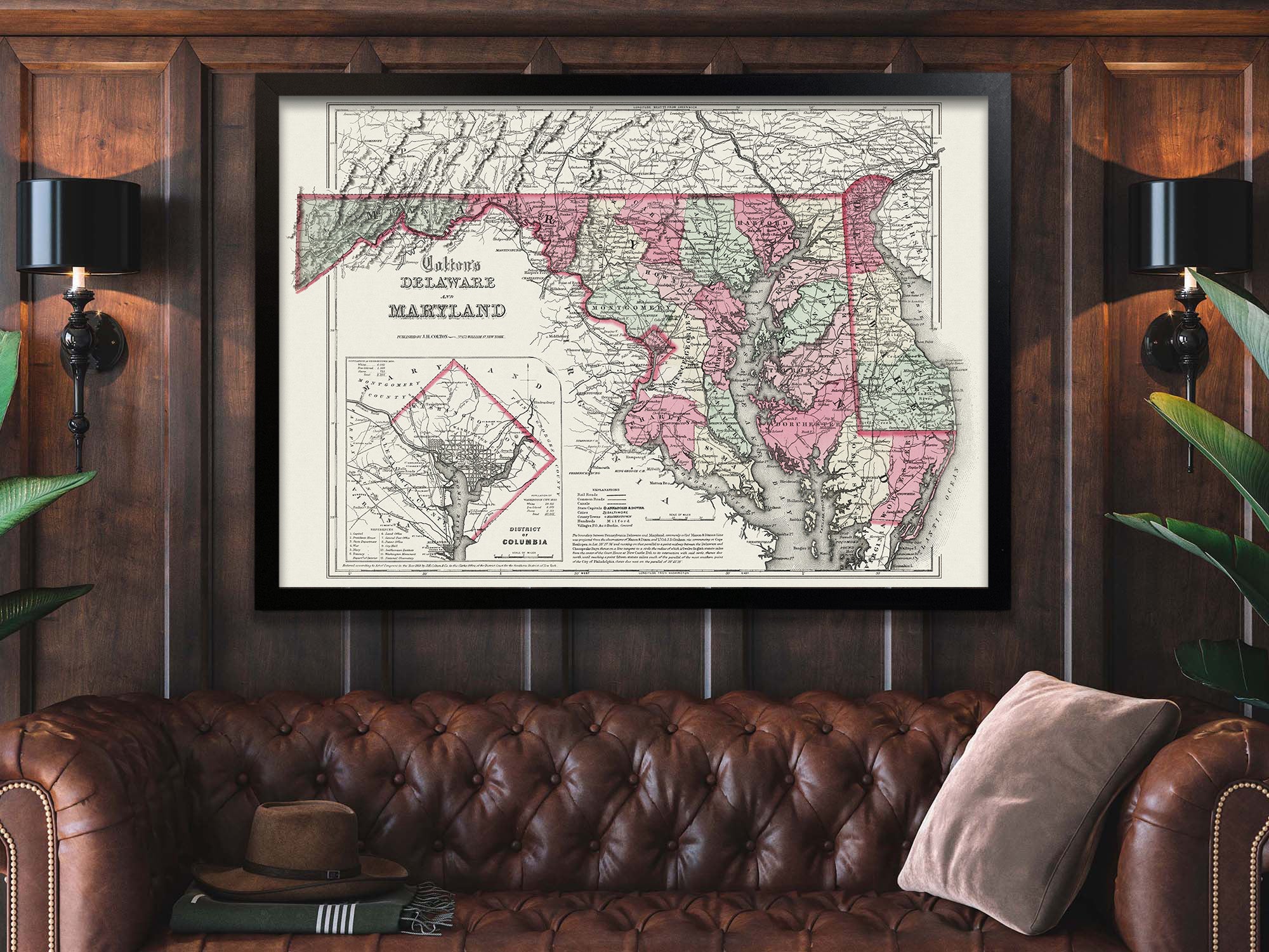 Antique State Map of Delaware 