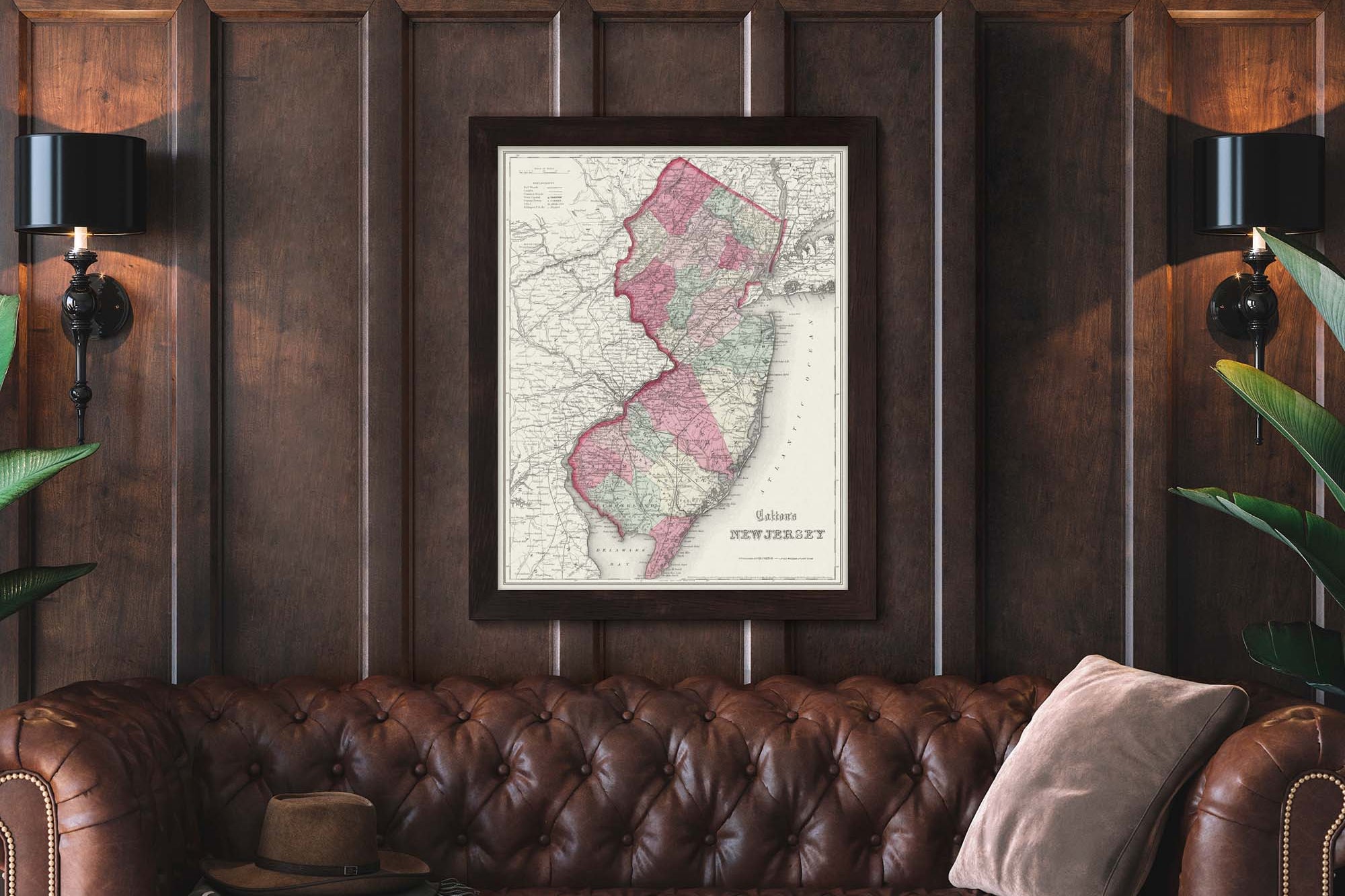 state of new jersey vintage map