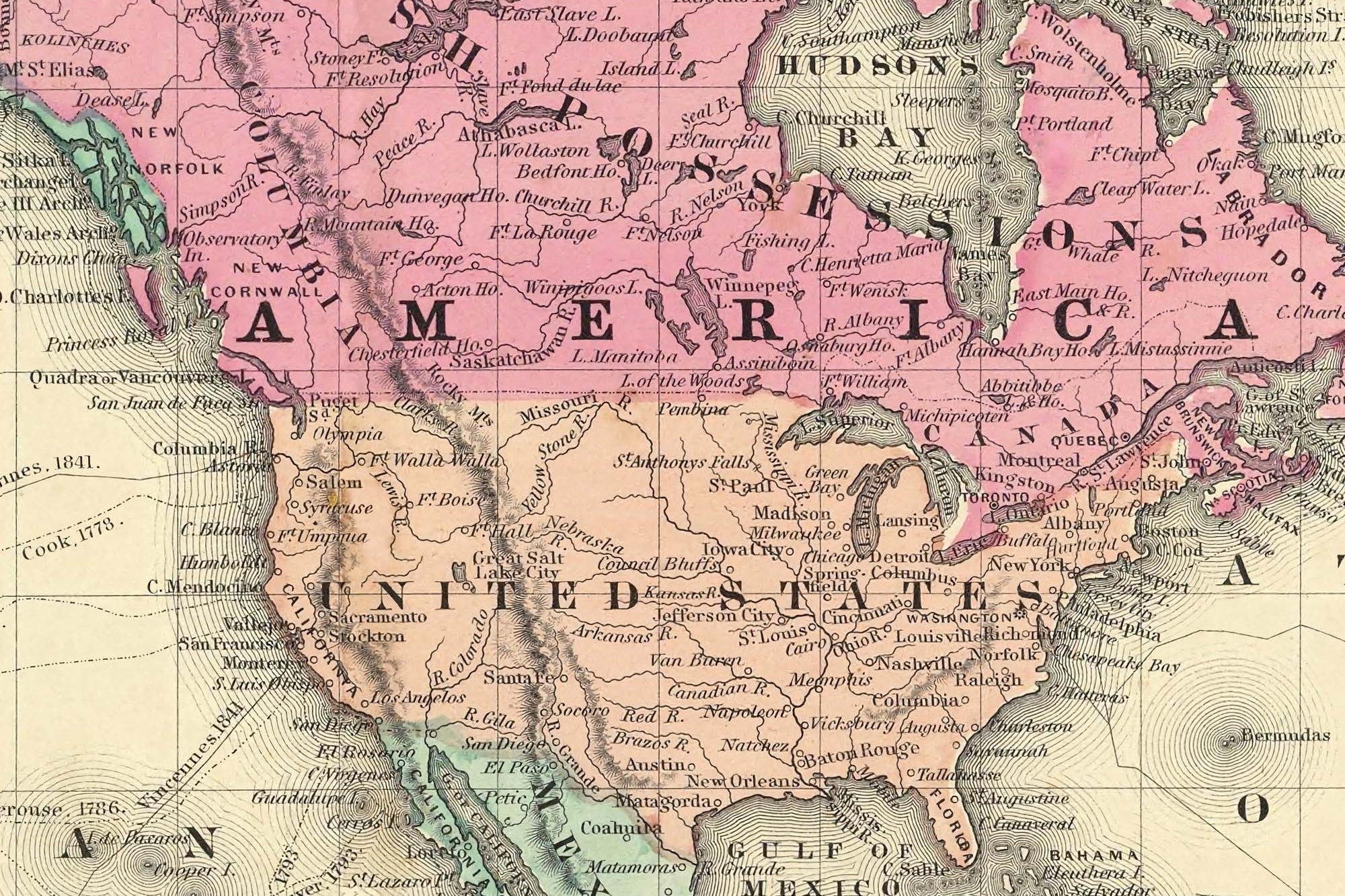 historical map of the united states in 1800s