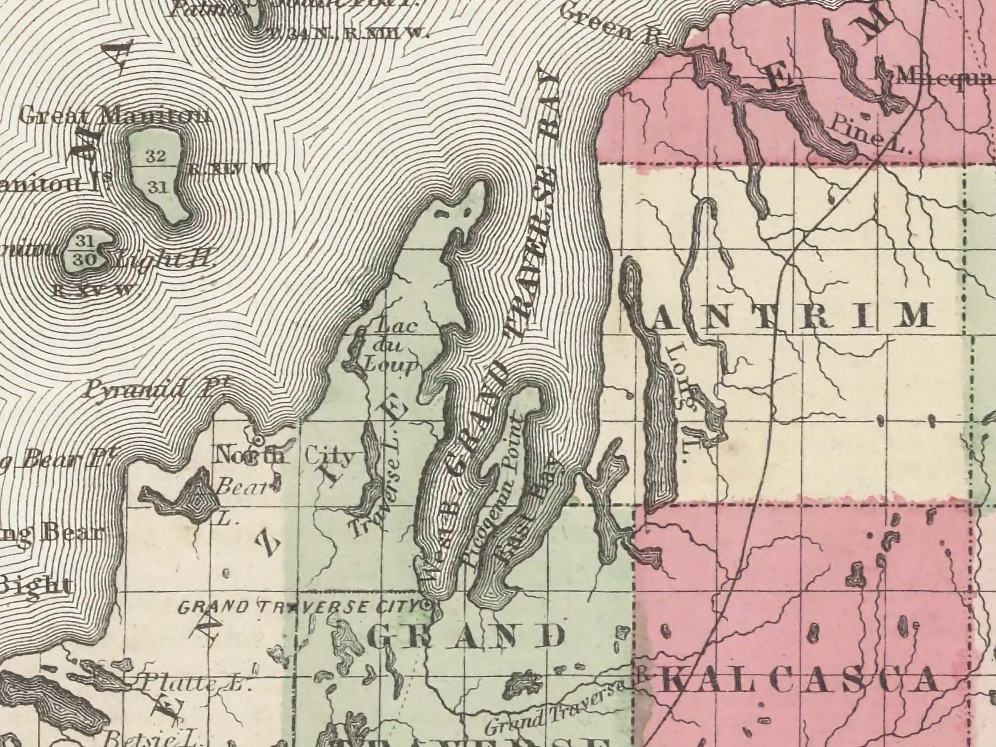 vintage michigan map 