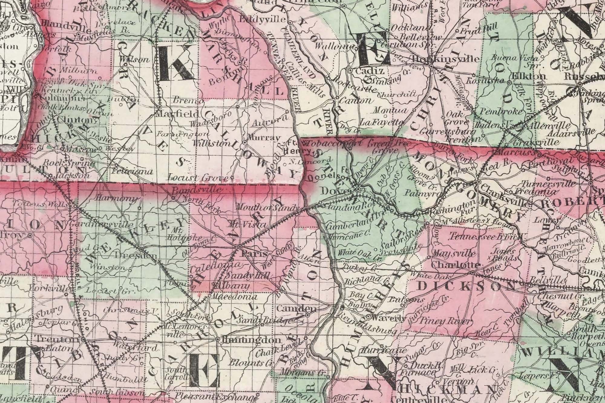 old Kentucky map 1800s