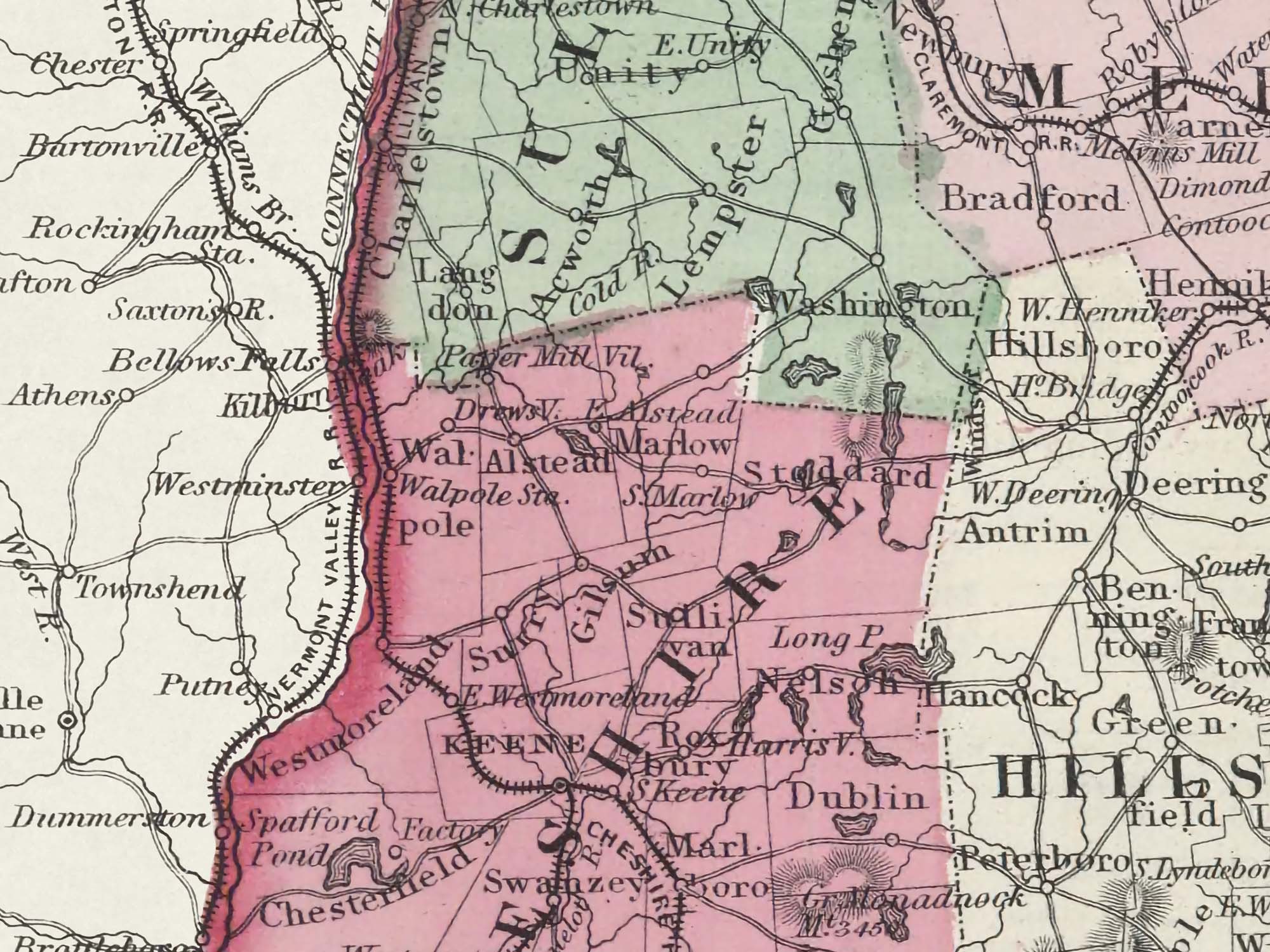 detailed map of new Hampshire 1850s