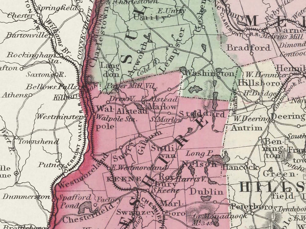 detailed map of new hampshire 1850s
