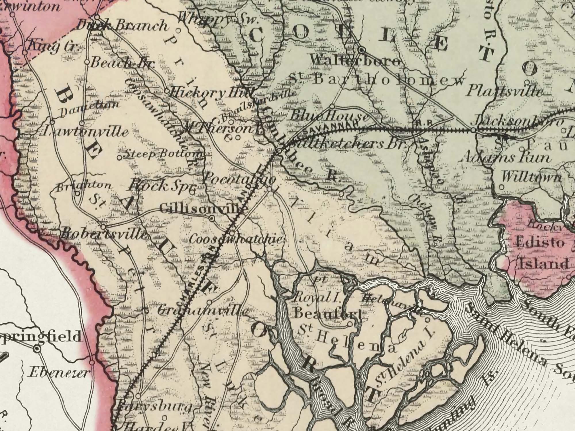 vintage south carolina map 