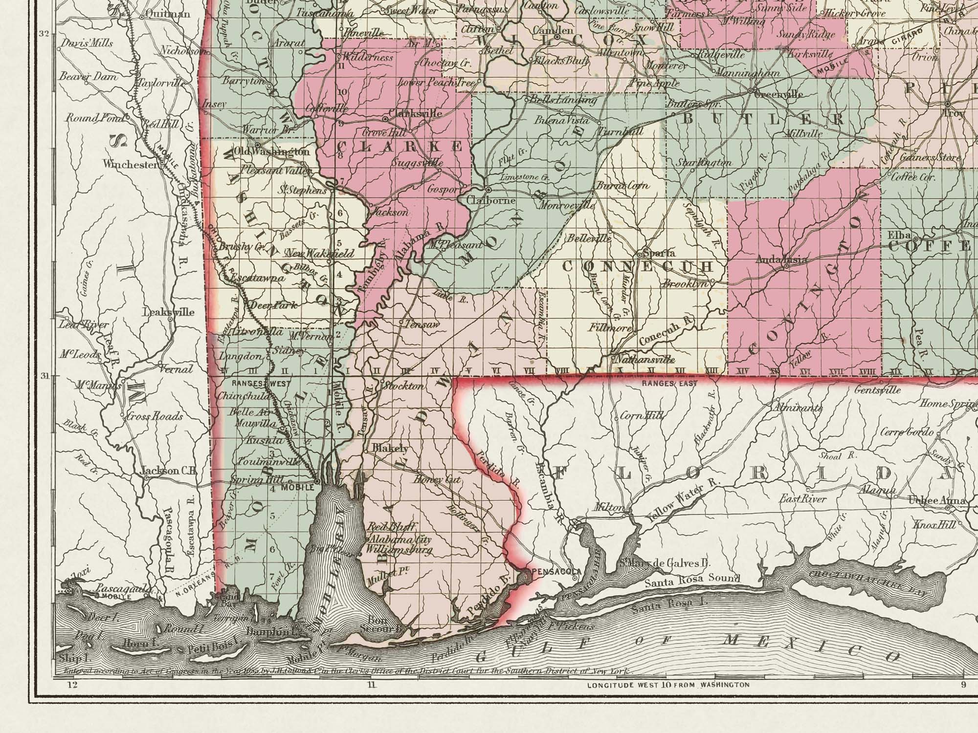 detailed old Mississippi map