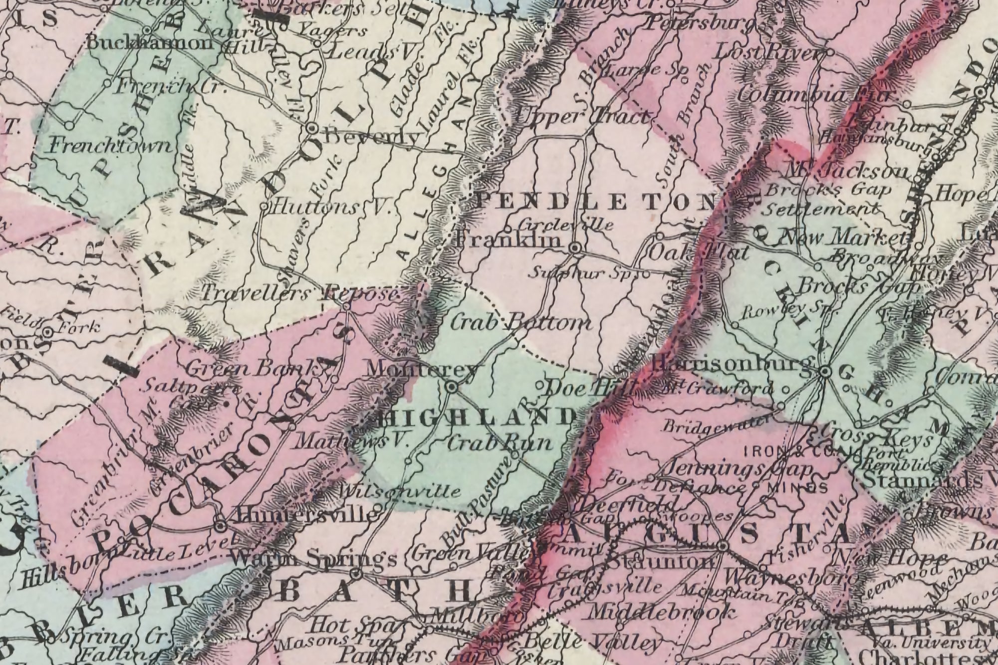 old virginia map 1850