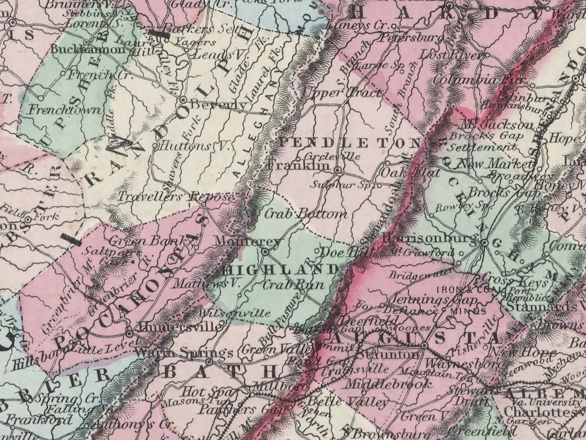 old virginia map 1850
