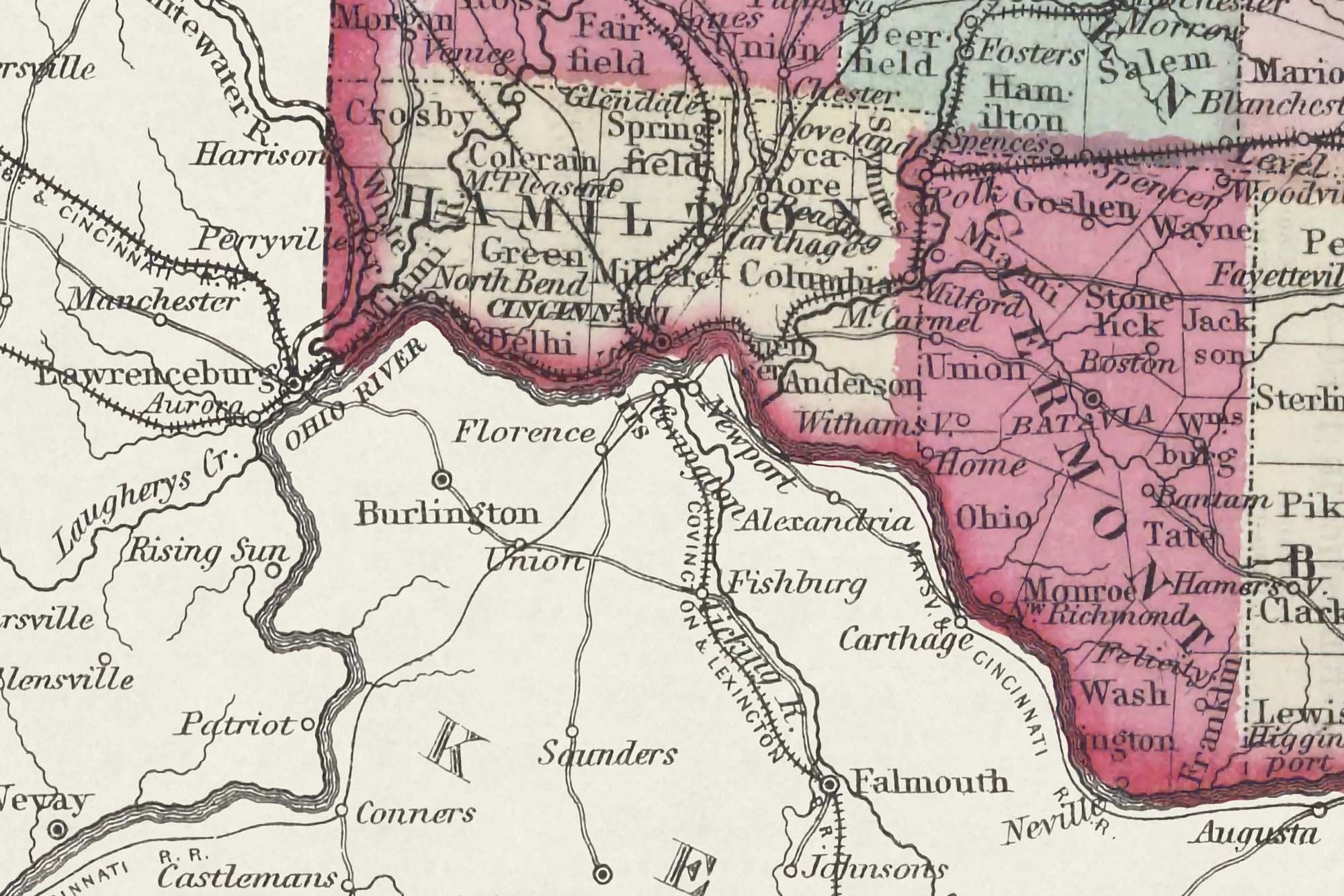 antique ohio map