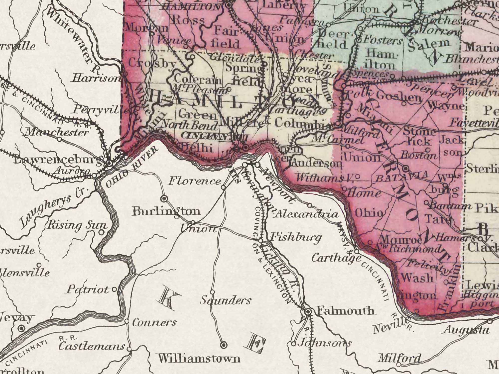 antique ohio map