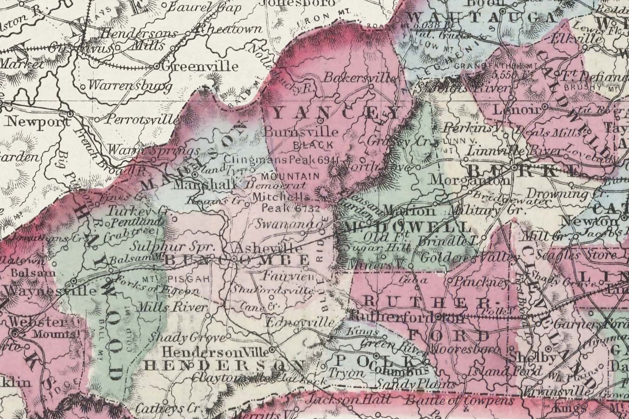 Historic North Carolina map print