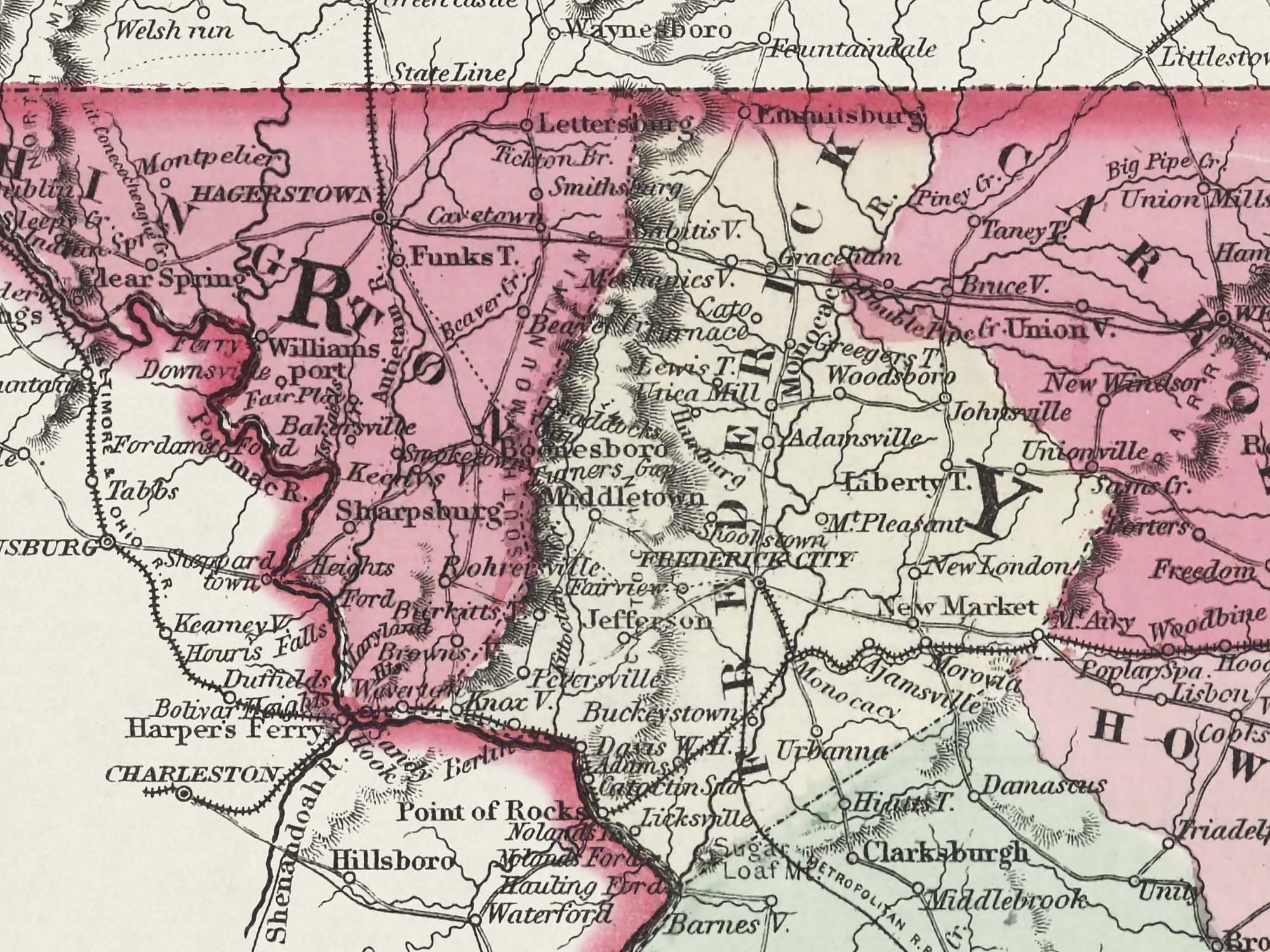 1850 Maryland map