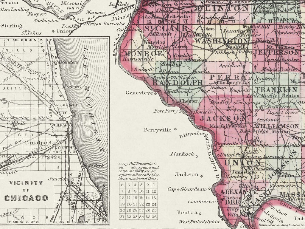 Old State Map of Illinois
