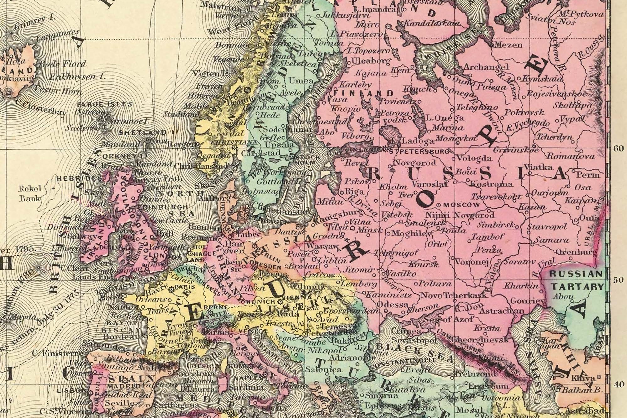 Historical map of europe