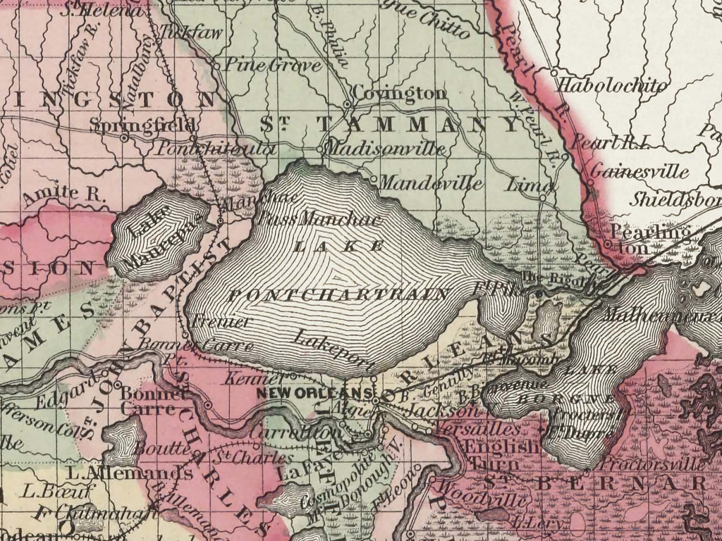 detailed antique Louisiana map