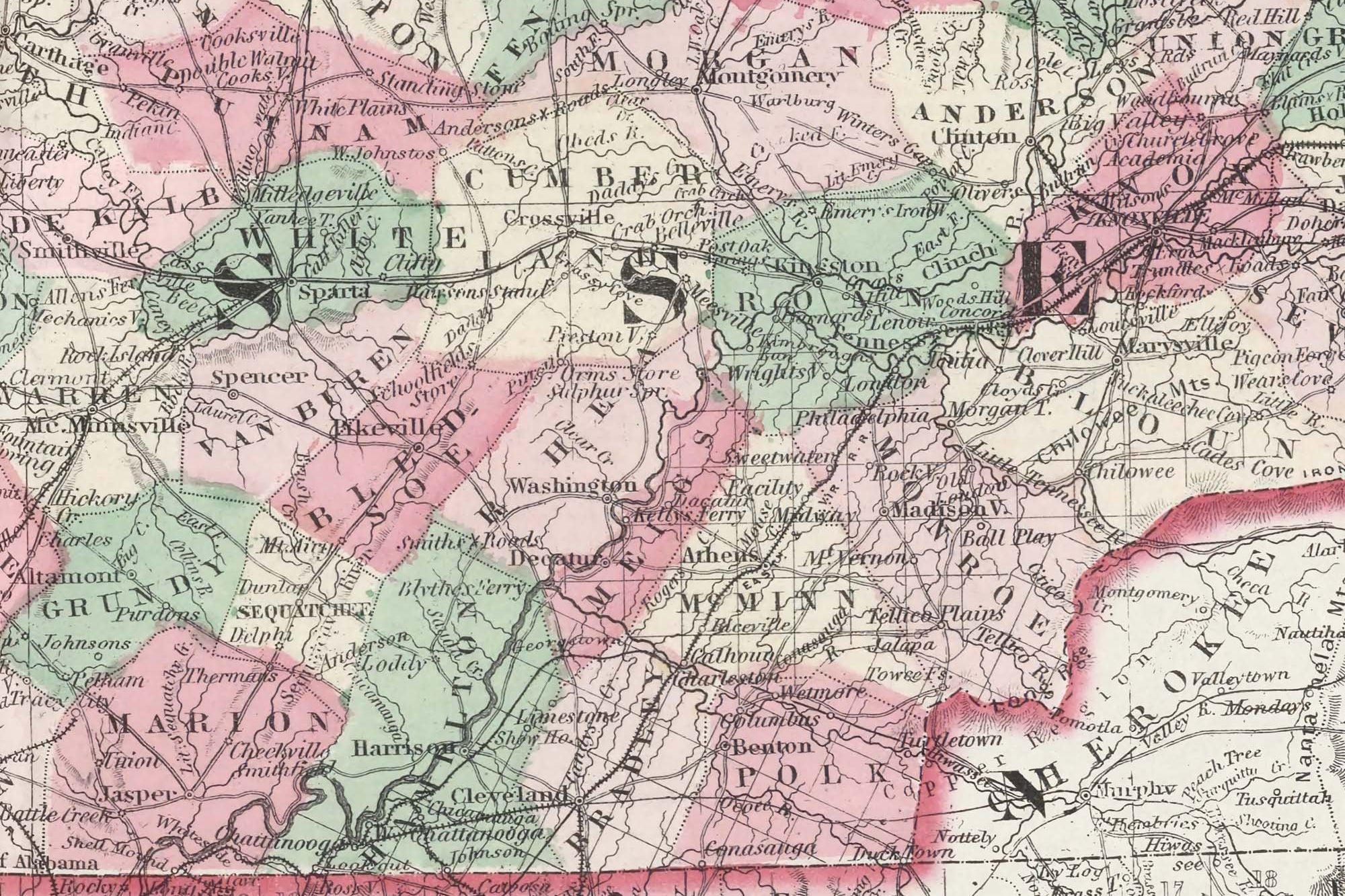vintage Tennessee map 