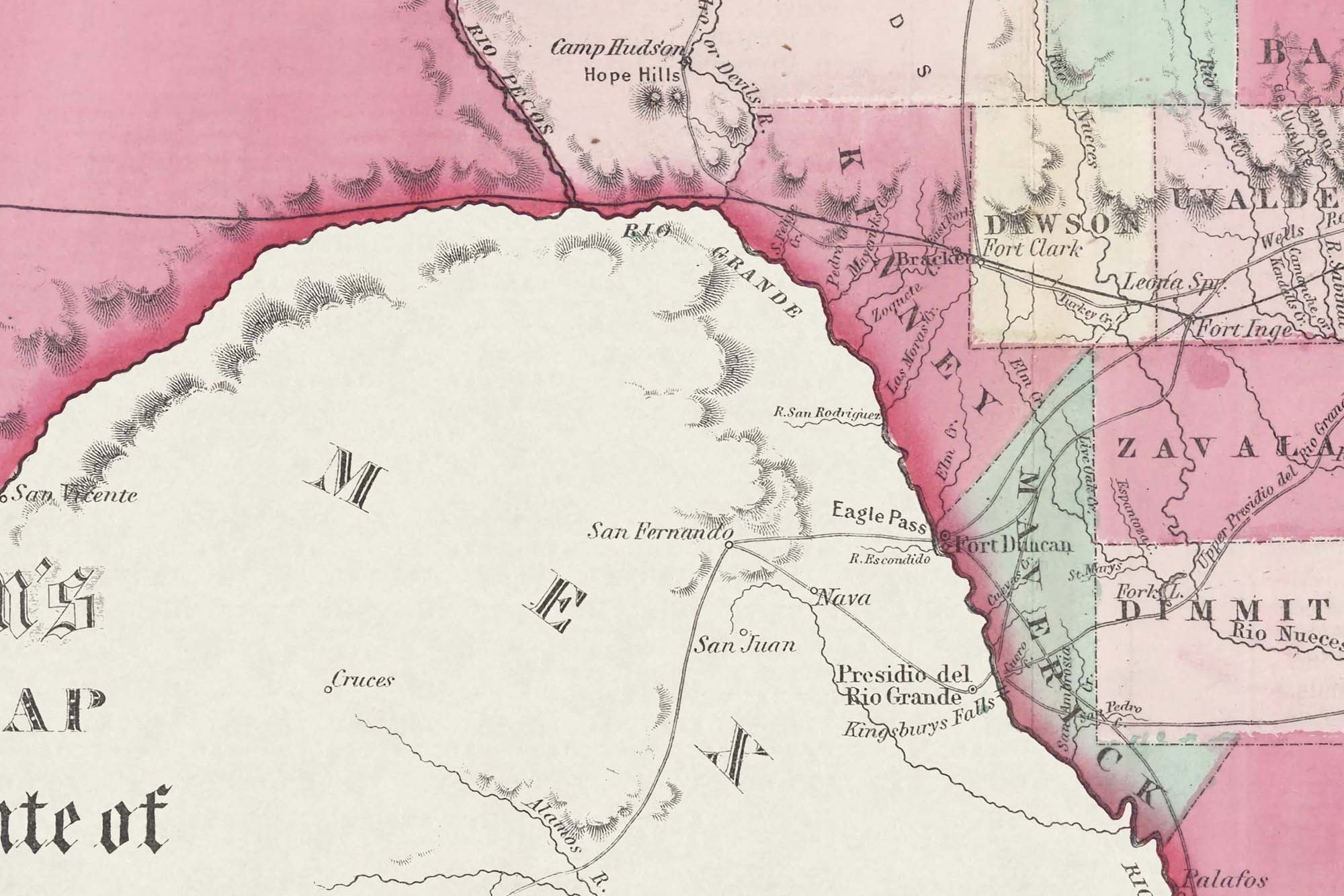 antique texas map
