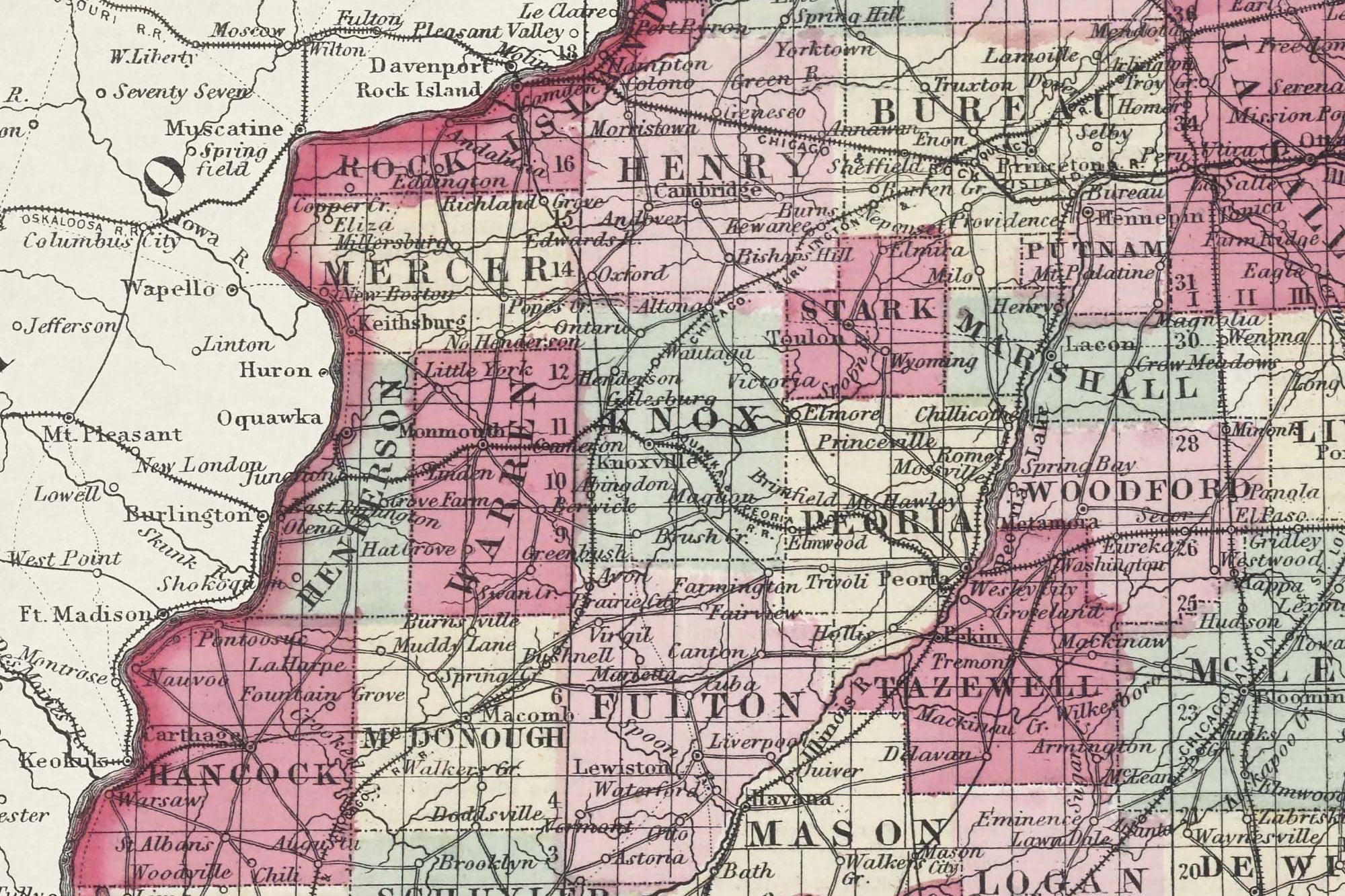 Old Illinois Map Print