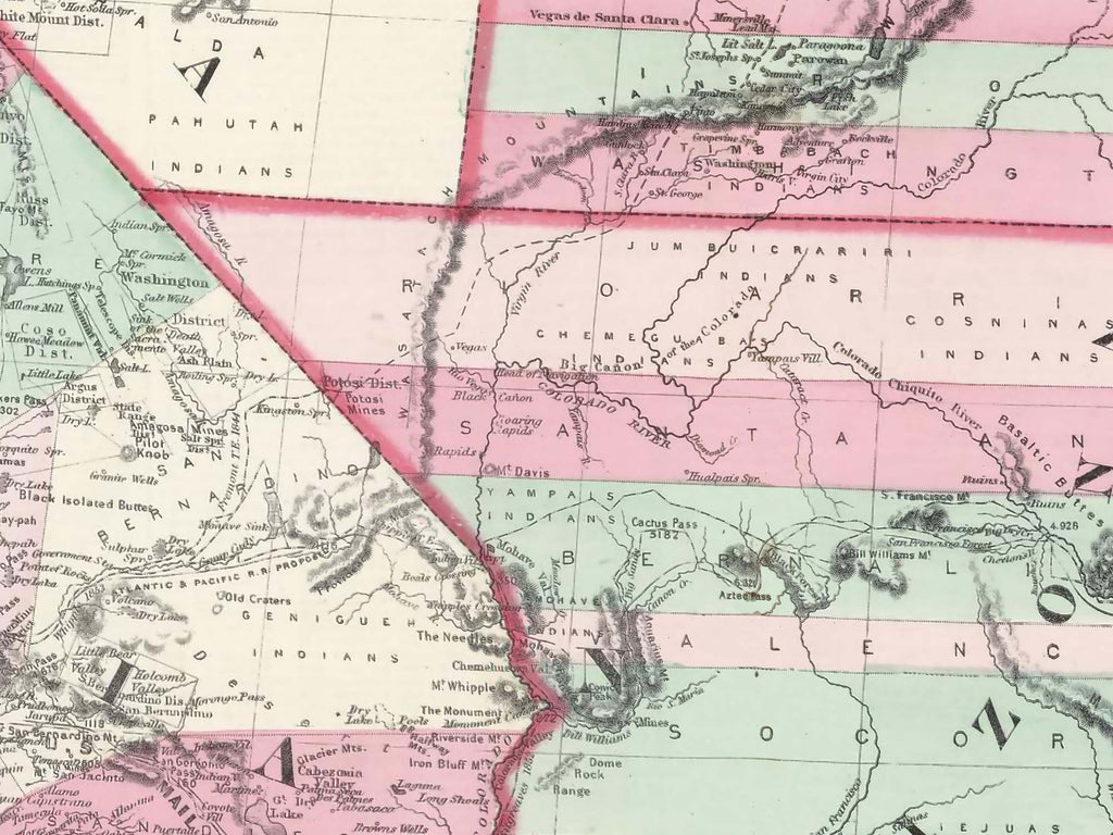 detailed 1800s map of the west coast