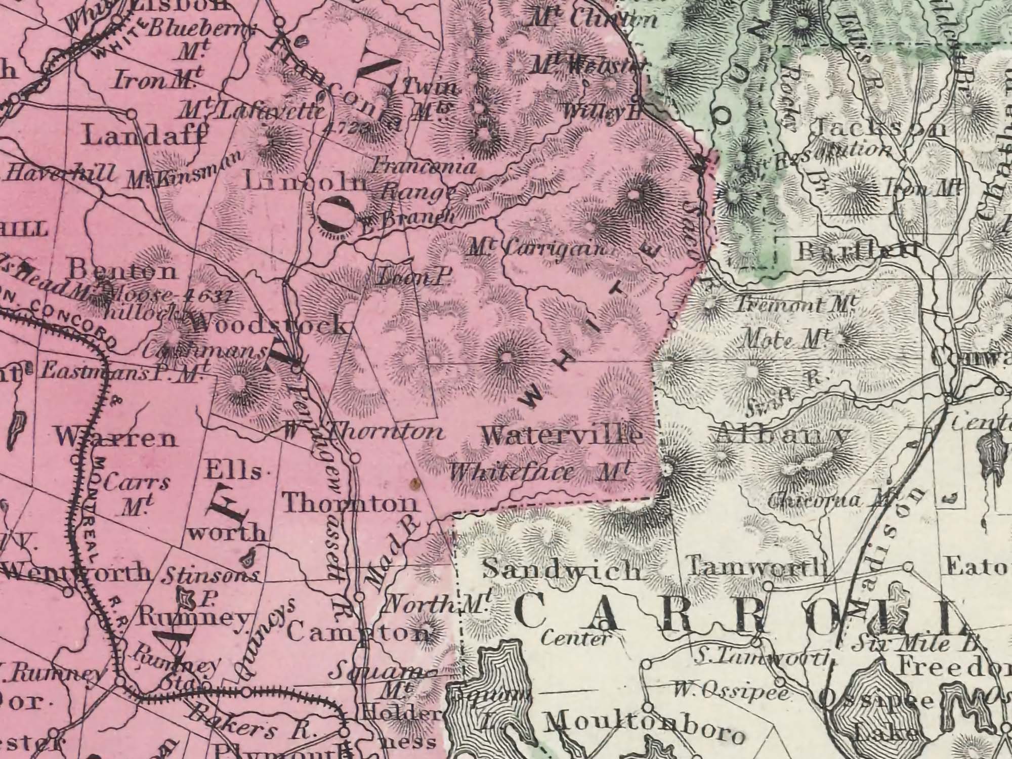 vintage New hampshire with roads